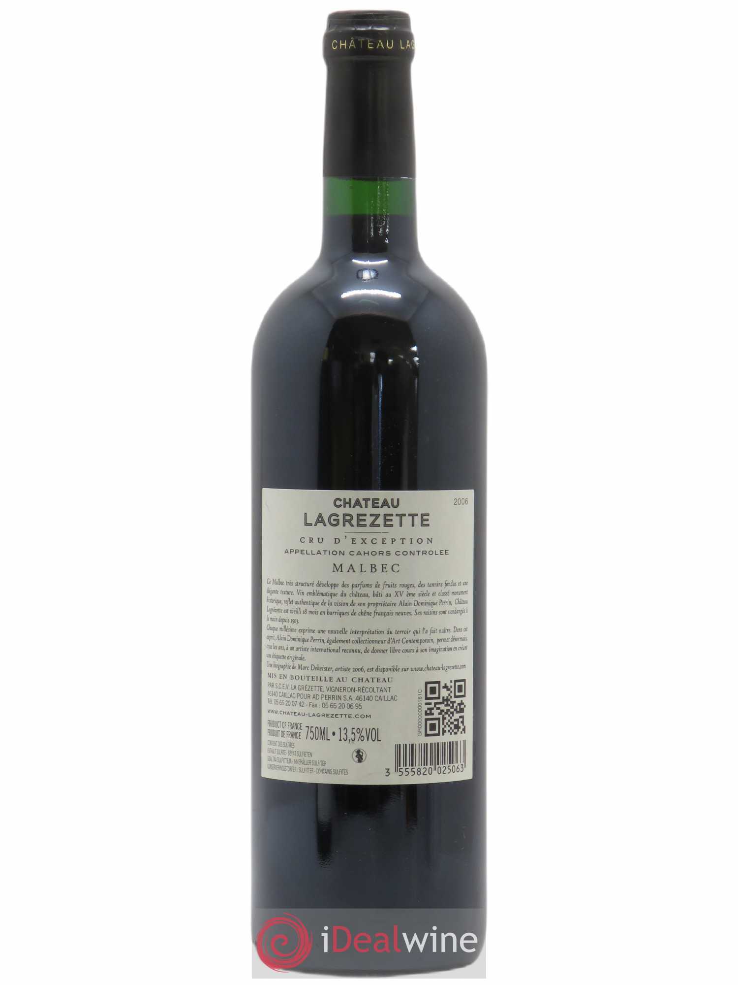 Cahors Château Lagrezette Alain Dominique Perrin cru d'exception (sans prix de réserve) 2006 - Posten von 1 Flasche - 1