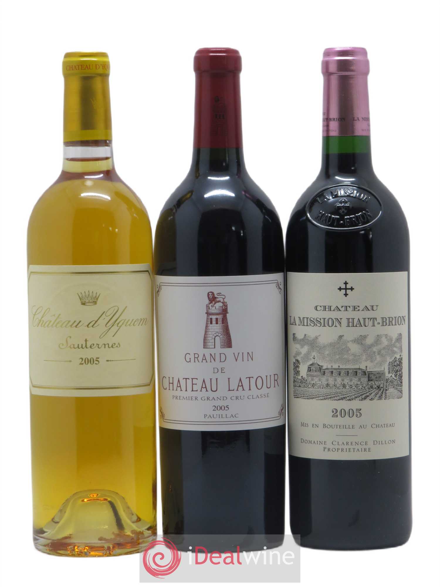 Caisse Collection Duclot 2 Petrus - 2 Yquem - 2 Latour - 2 Lafite Rothschild - 1 La Mission Haut-Brion 2005 - Posten von 9 Flaschen - 1