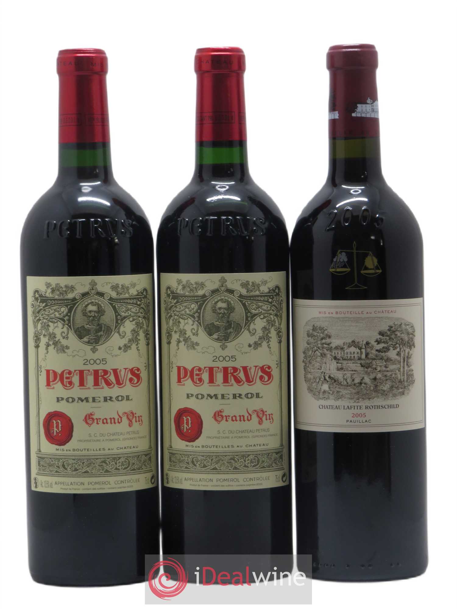 Caisse Collection Duclot 2 Petrus - 2 Yquem - 2 Latour - 2 Lafite Rothschild - 1 La Mission Haut-Brion 2005 - Posten von 9 Flaschen - 5