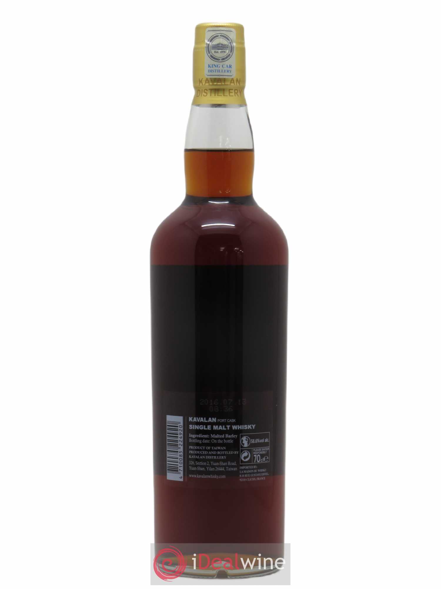 Kavalan Of. Solist Port Cask n°O090629014A - One of 178 - bottled 2016 Cask Strength (sans prix de réserve) - Lot de 1 bouteille - 2