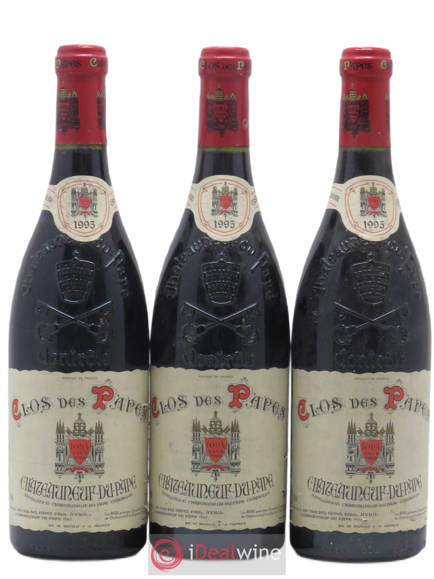 Châteauneuf-du-Pape Clos des Papes - Paul Avril (sans prix de réserve) 1995 - Lot de 3 bouteilles - 0