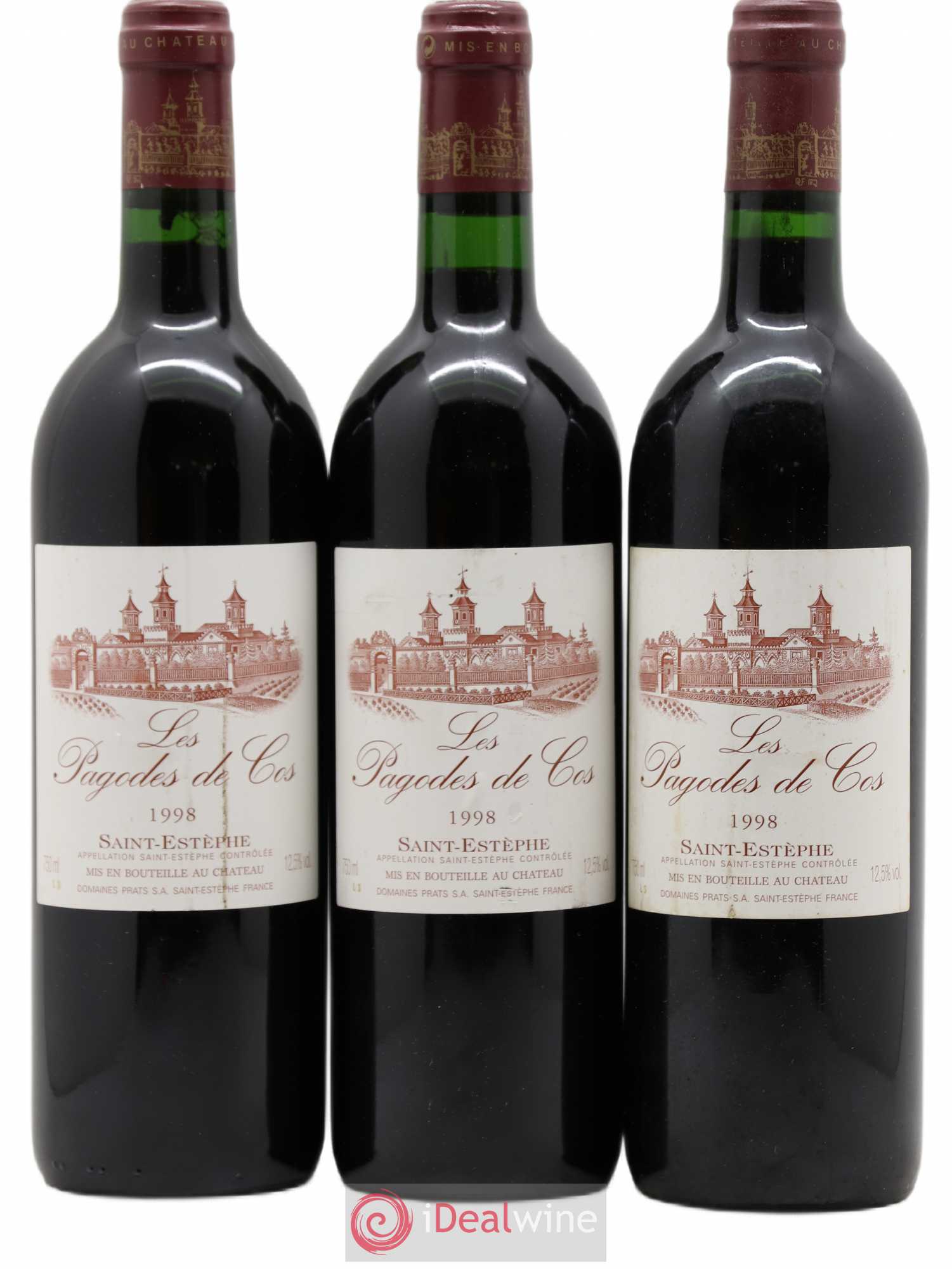 Les Pagodes de Cos Second Vin (sans prix de réserve) 1998 - Lot de 3 bouteilles - 0