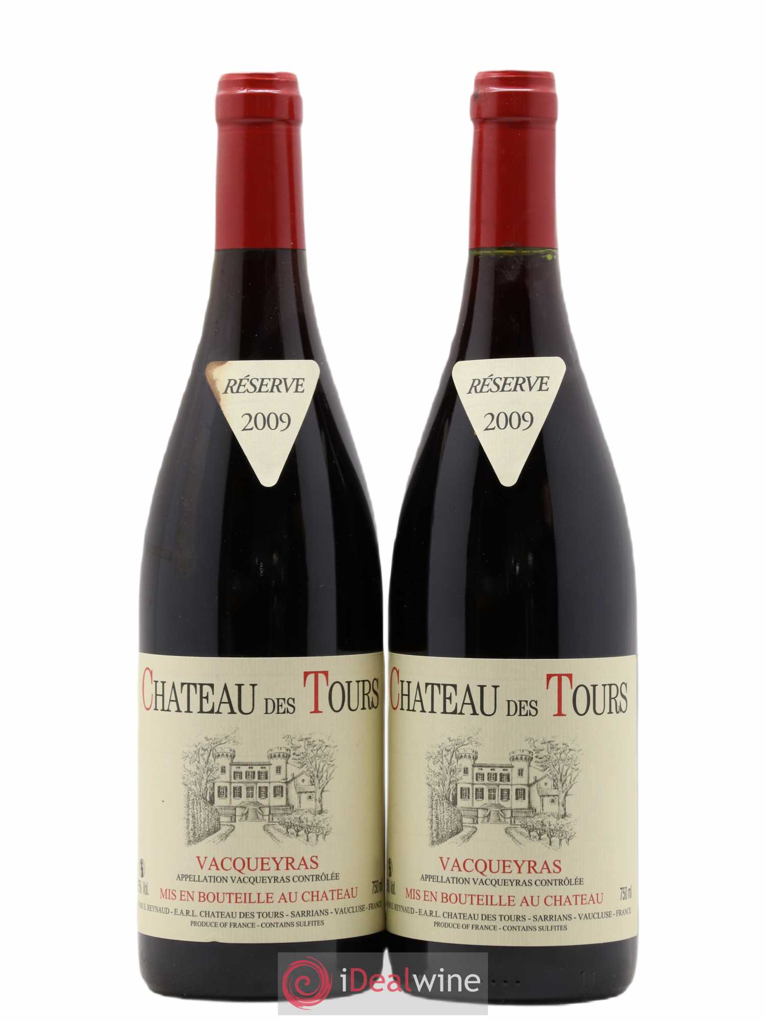 Vacqueyras Château des Tours Emmanuel Reynaud (sans prix de réserve) 2009 - Lot de 2 bouteilles - 0