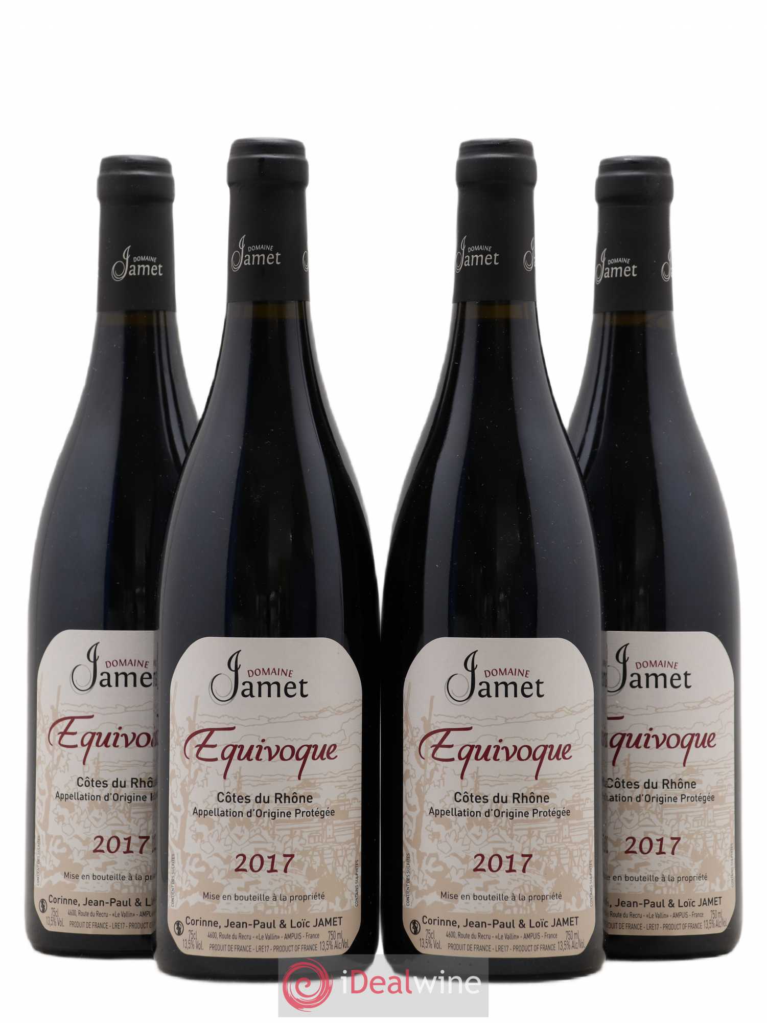 Côtes-du-Rhône Equivoque Jamet (Domaine) (sans prix de réserve) 2017 - Lot de 4 bouteilles - 0