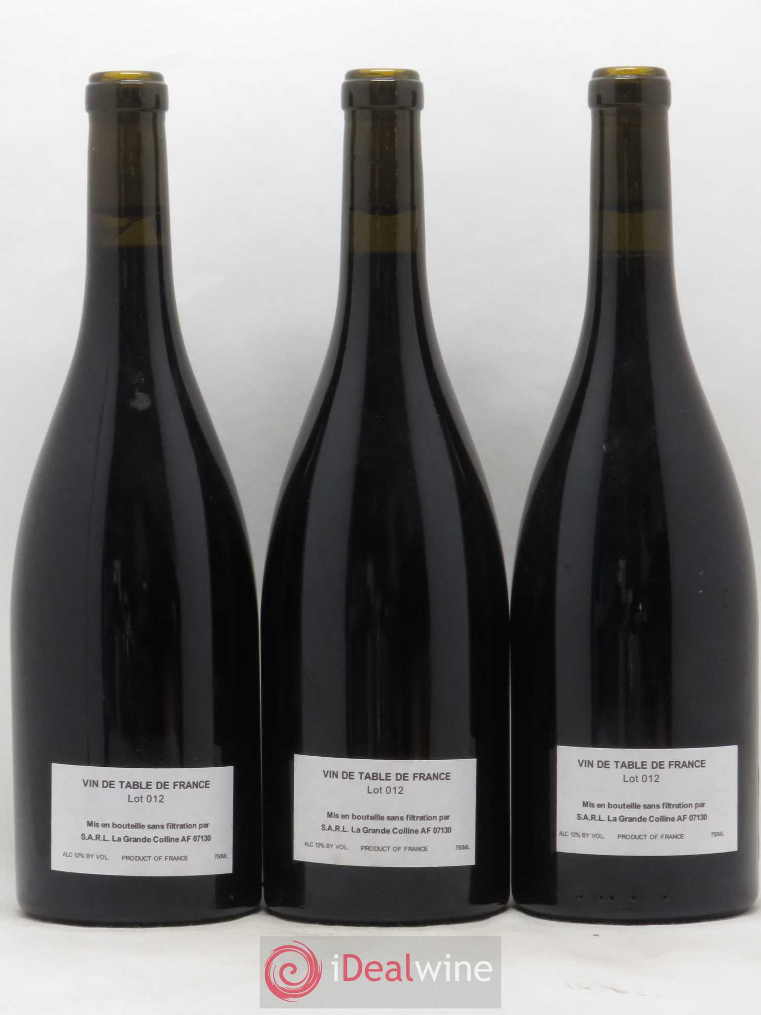 Vin de France (Ex Cornas) Hirotake Ooka - Domaine La Grande Colline (sans prix de réserve) 2012 - Lot de 3 bouteilles - 1