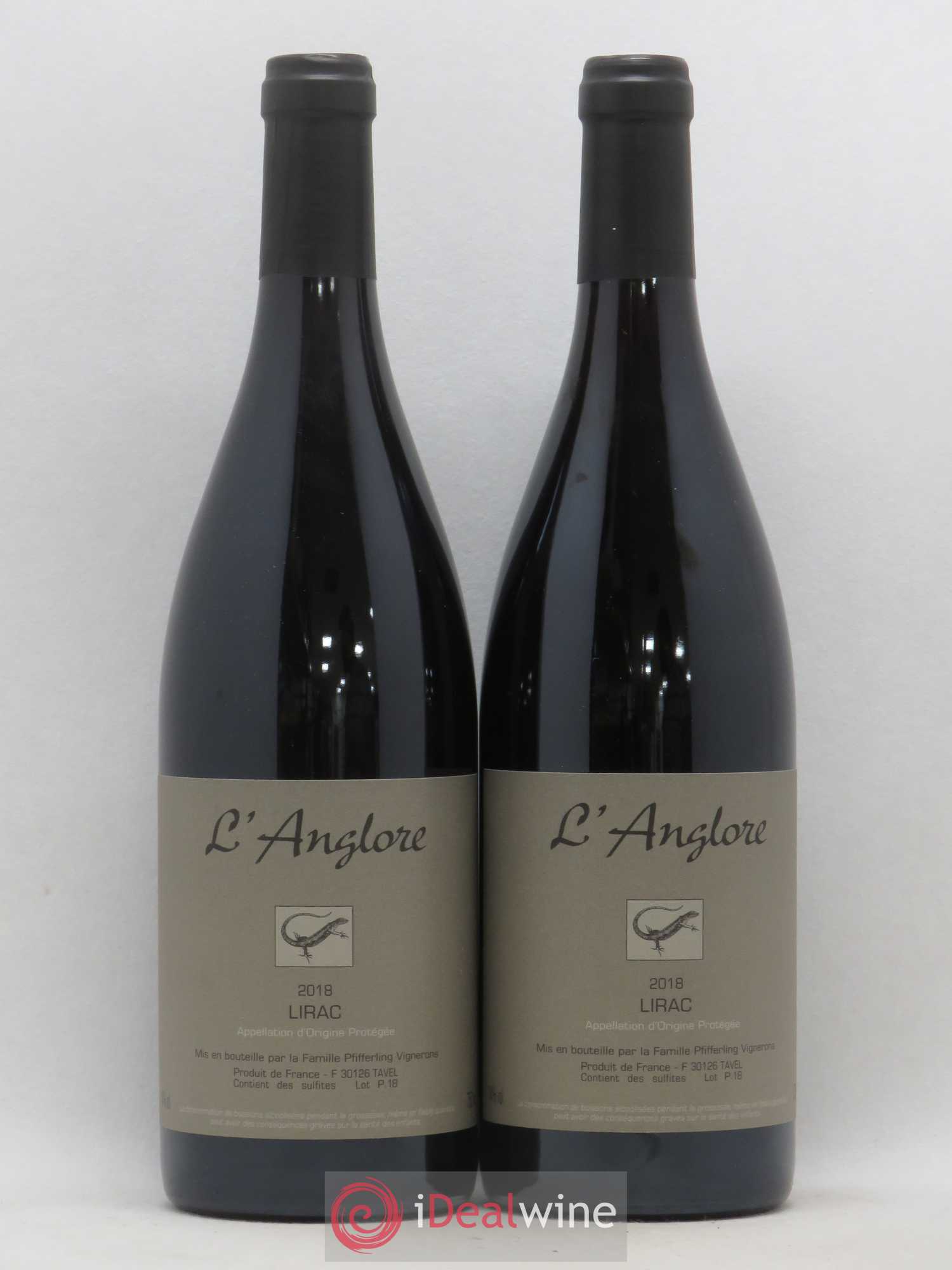 Lirac L'Anglore (sans prix de réserve) 2018 - Lot de 2 bouteilles - 0