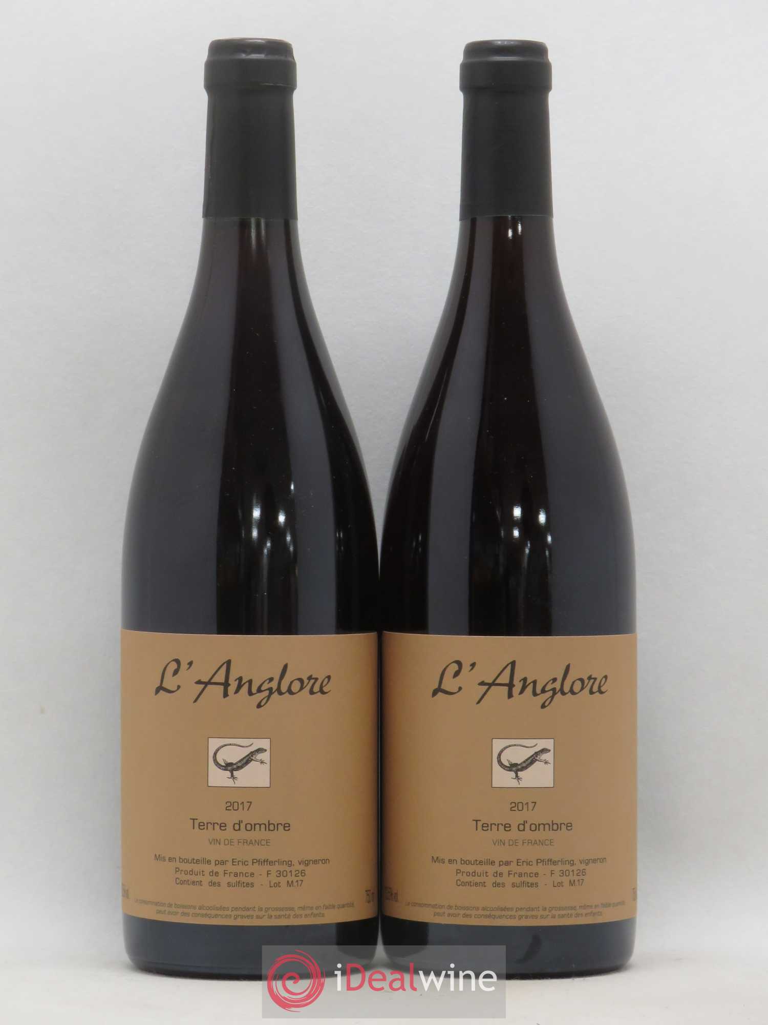 Vin de France Terre d'Ombre L'Anglore (sans prix de réserve) 2017 - Lot de 2 bouteilles - 0