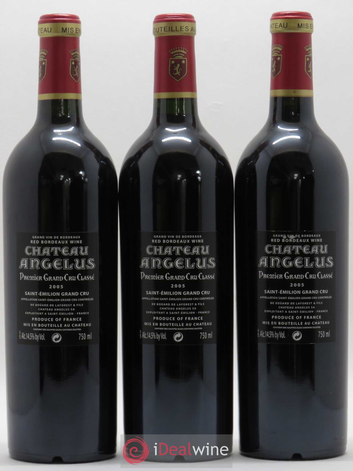 Château Angélus 1er Grand Cru Classé A 2005 - Lot de 3 bouteilles - 1