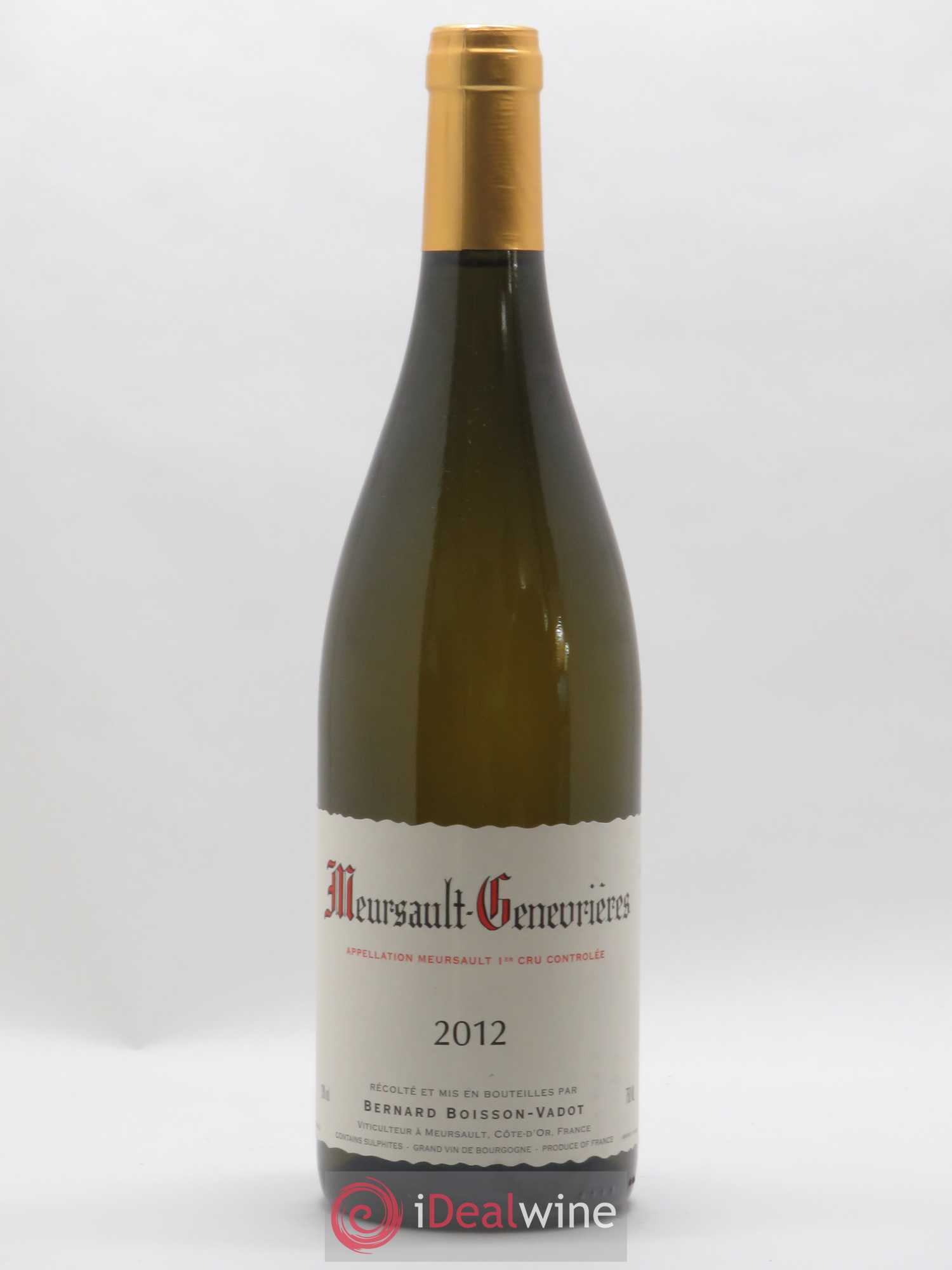 Meursault 1er Cru Genevrières Boisson-Vadot (Domaine) (sans prix de réserve) 2012 - Lot de 1 bouteille - 0