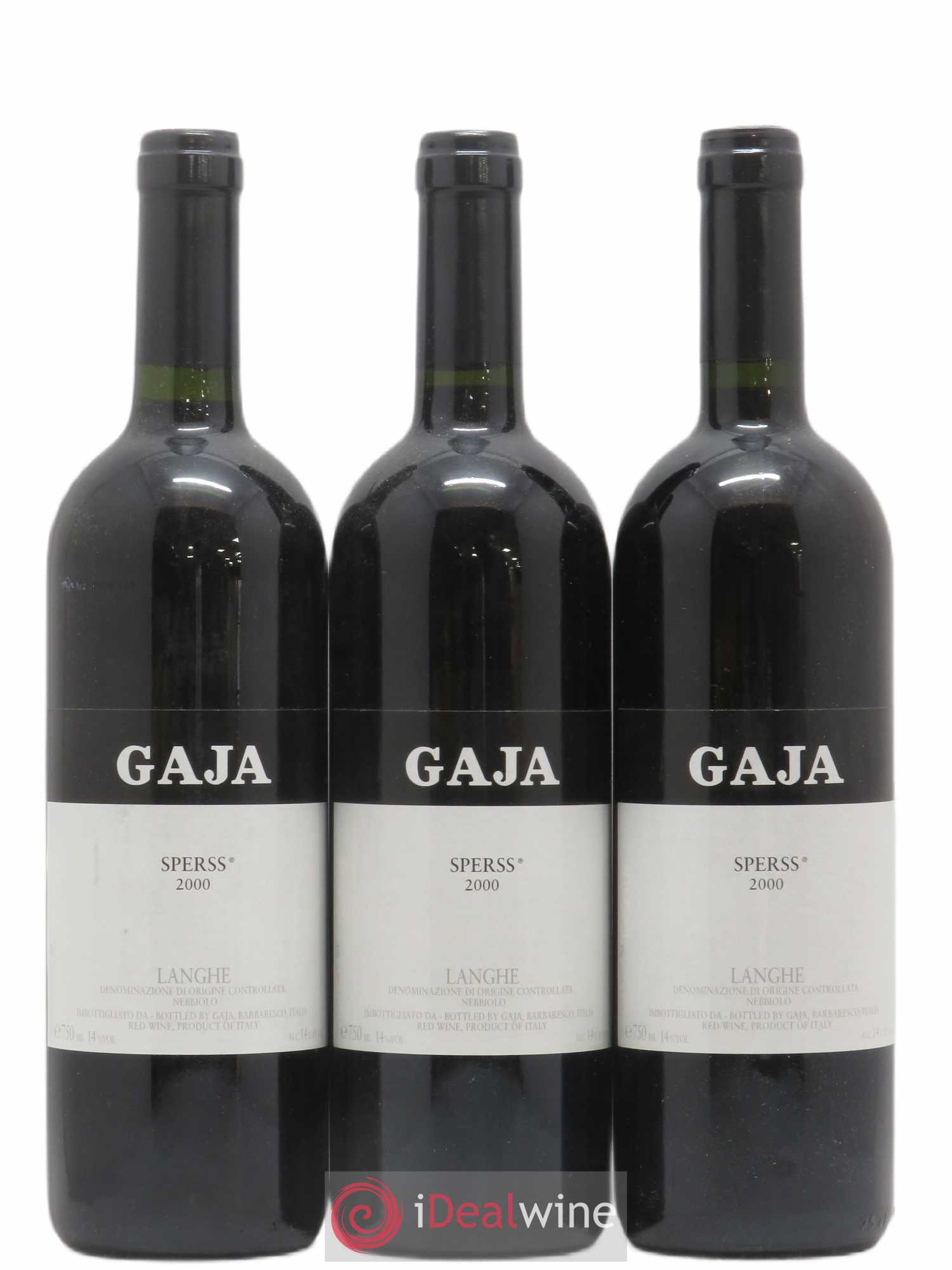 Langhe Sperss Angelo Gaja 2000 - Lot de 3 bouteilles - 0