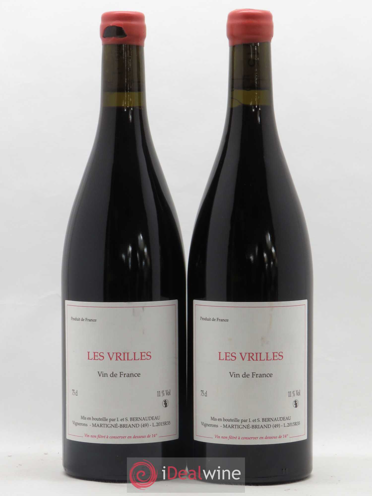 Vin de France Les Vrilles Stéphane Bernaudeau (Domaine) (sans prix de réserve) 2015 - Lot de 2 bouteilles - 0