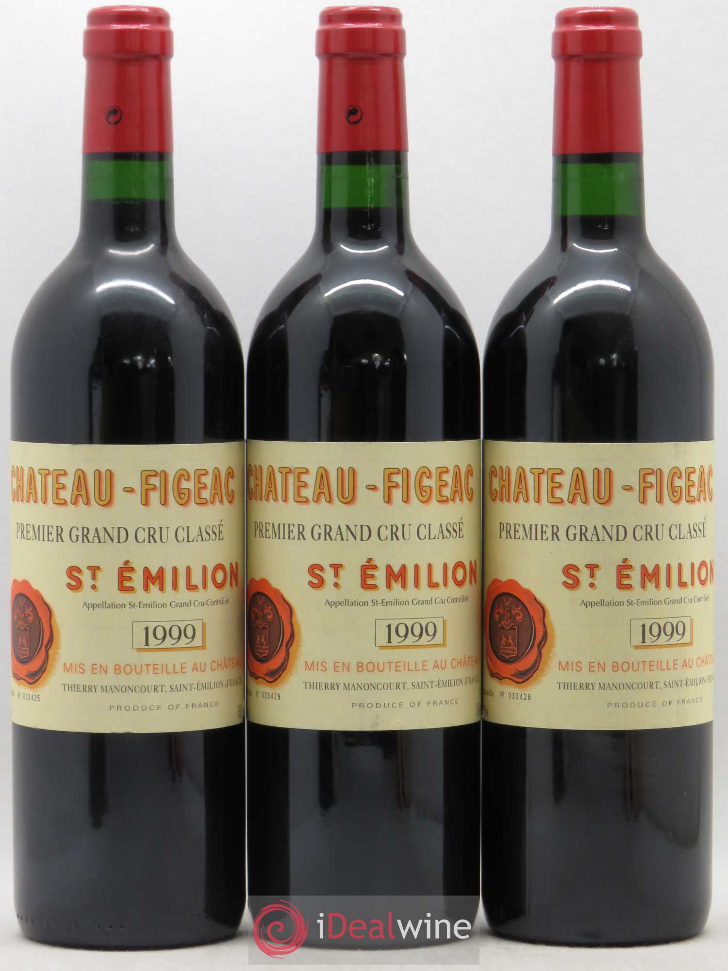 Château Figeac 1er Grand Cru Classé A (sans prix de réserve) 1999 - Lot de 3 bouteilles - 0
