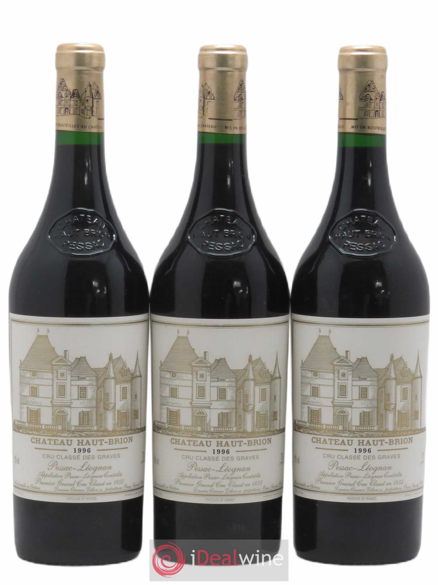 Château Haut Brion 1er Grand Cru Classé 1996 - Lot de 3 bouteilles - 0