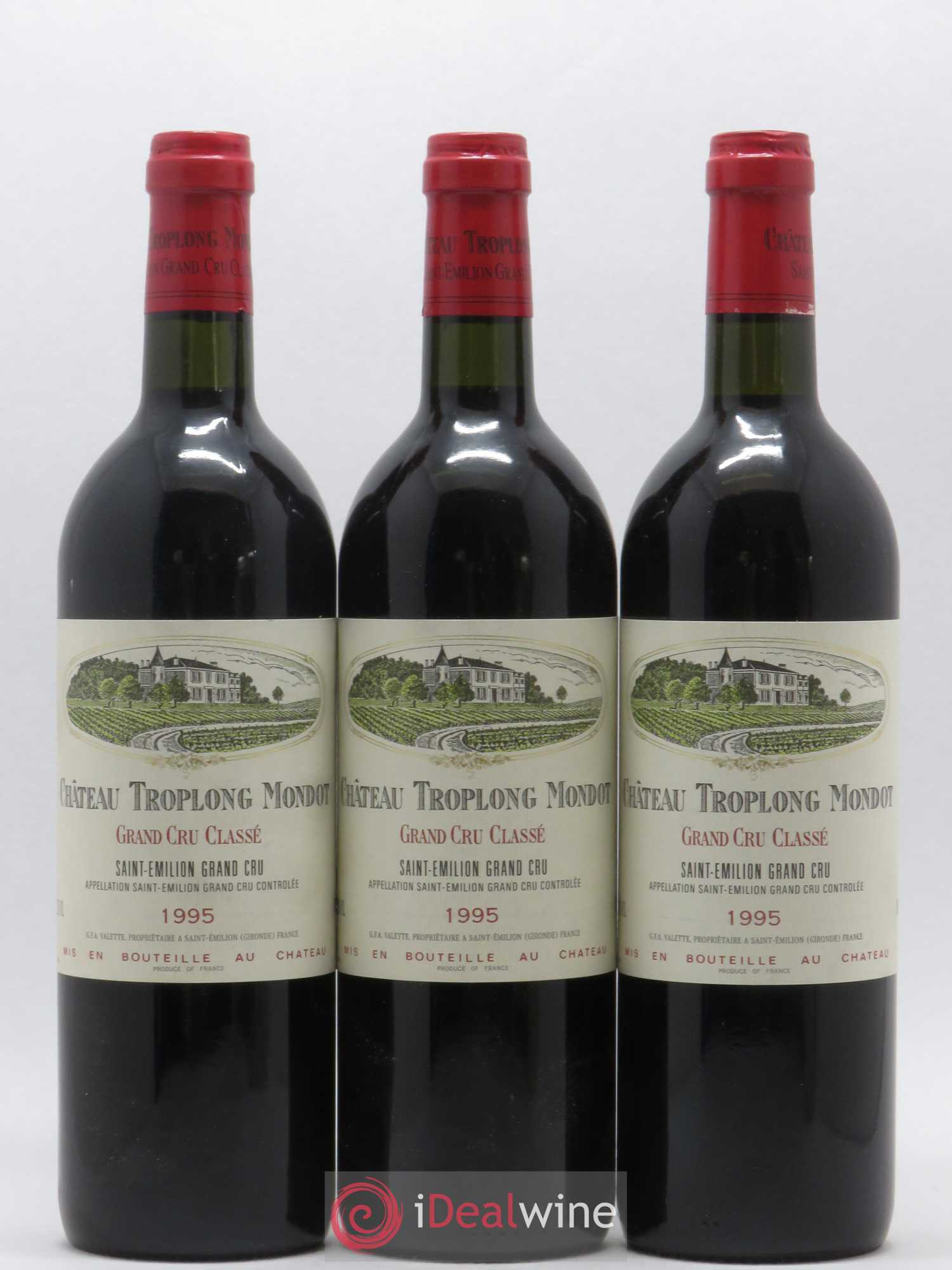 Château Troplong Mondot 1er Grand Cru Classé B (sans prix de réserve) 1995 - Lot de 3 bouteilles - 0