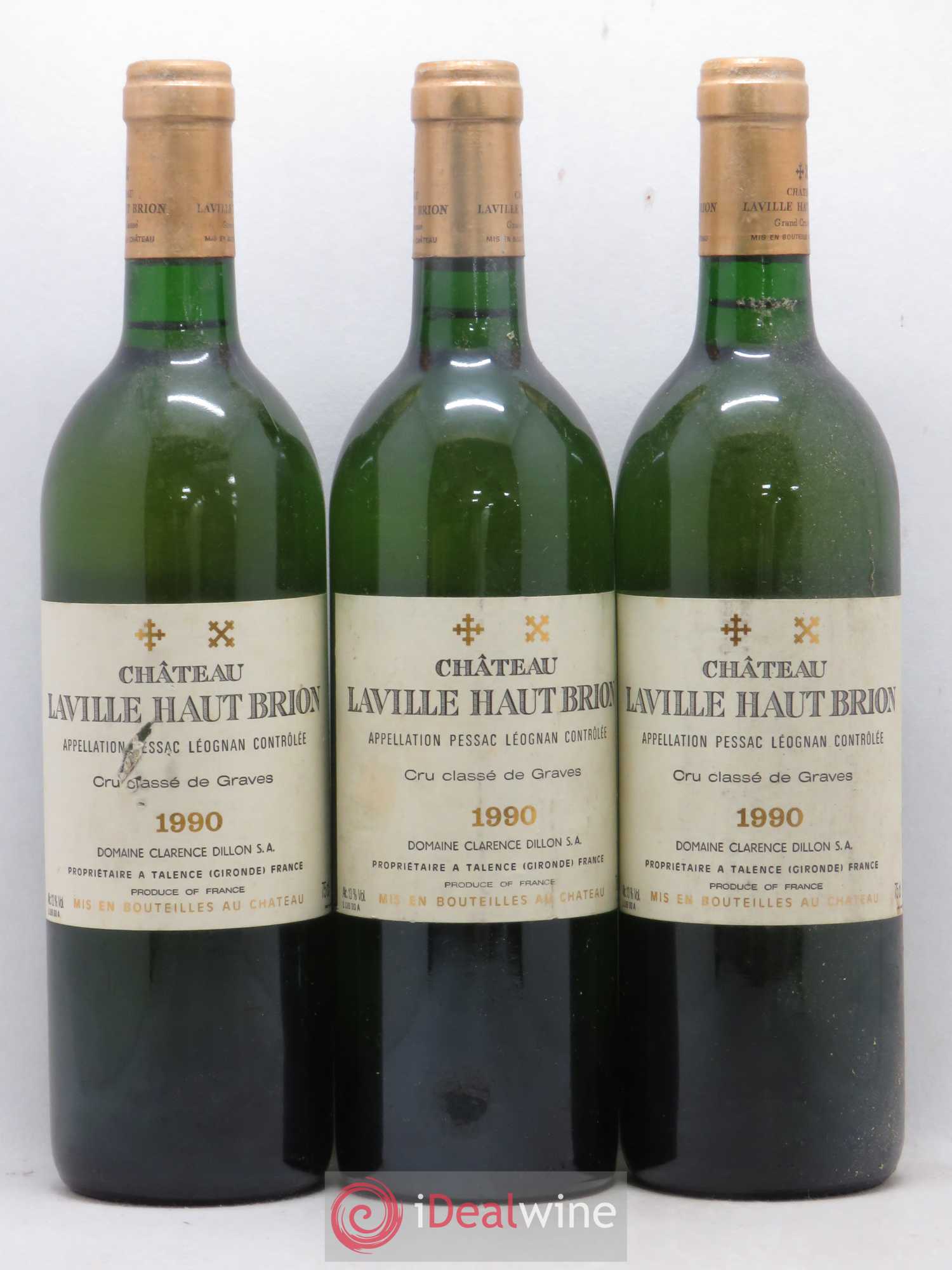Château Laville Haut-Brion Cru Classé de Graves (sans prix de réserve) 1990 - Lot de 3 bouteilles - 0