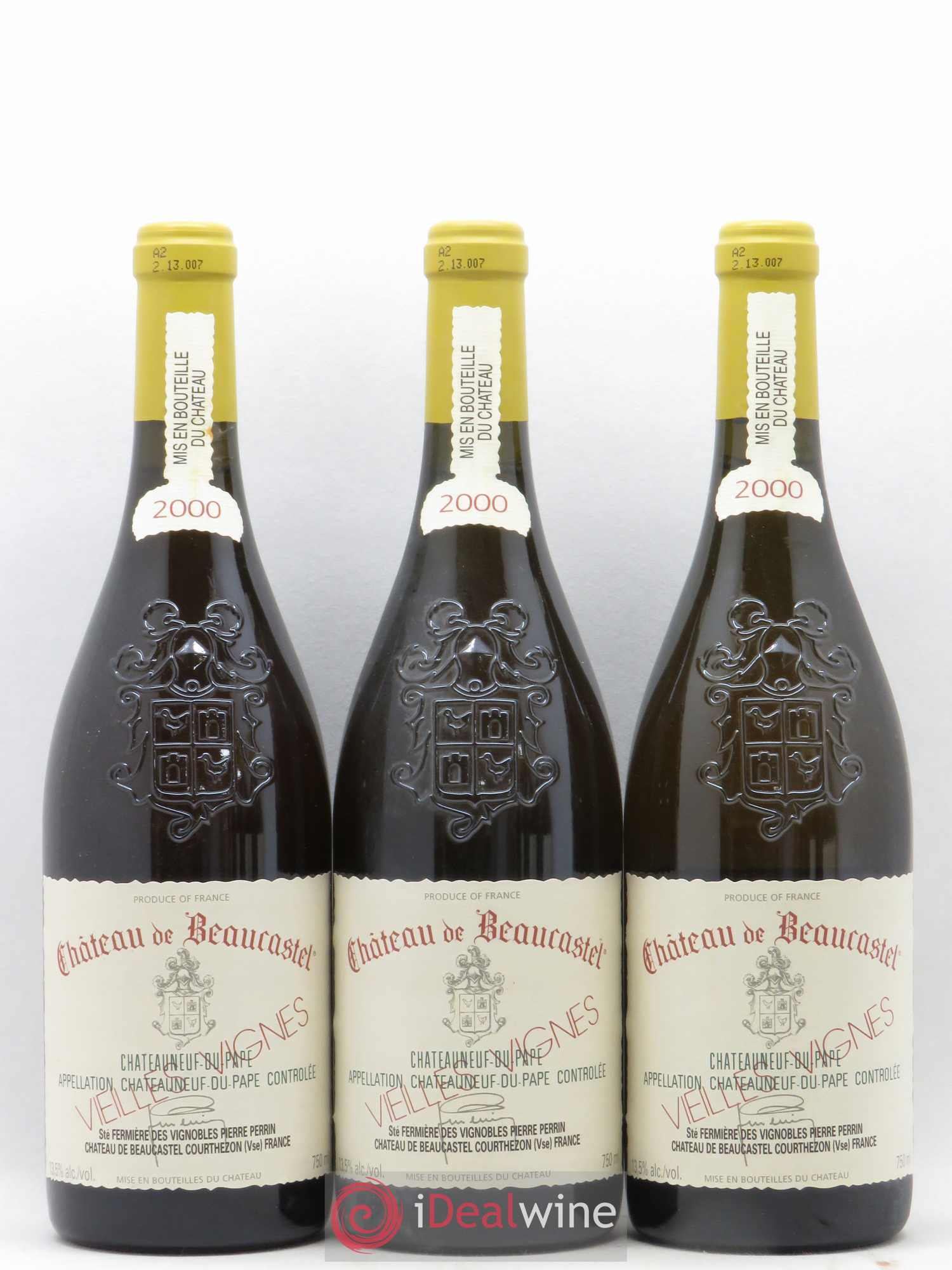 Châteauneuf-du-Pape Château de Beaucastel Vieilles vignes Roussanne Famille Perrin 2000 - Lot de 6 bouteilles - 2
