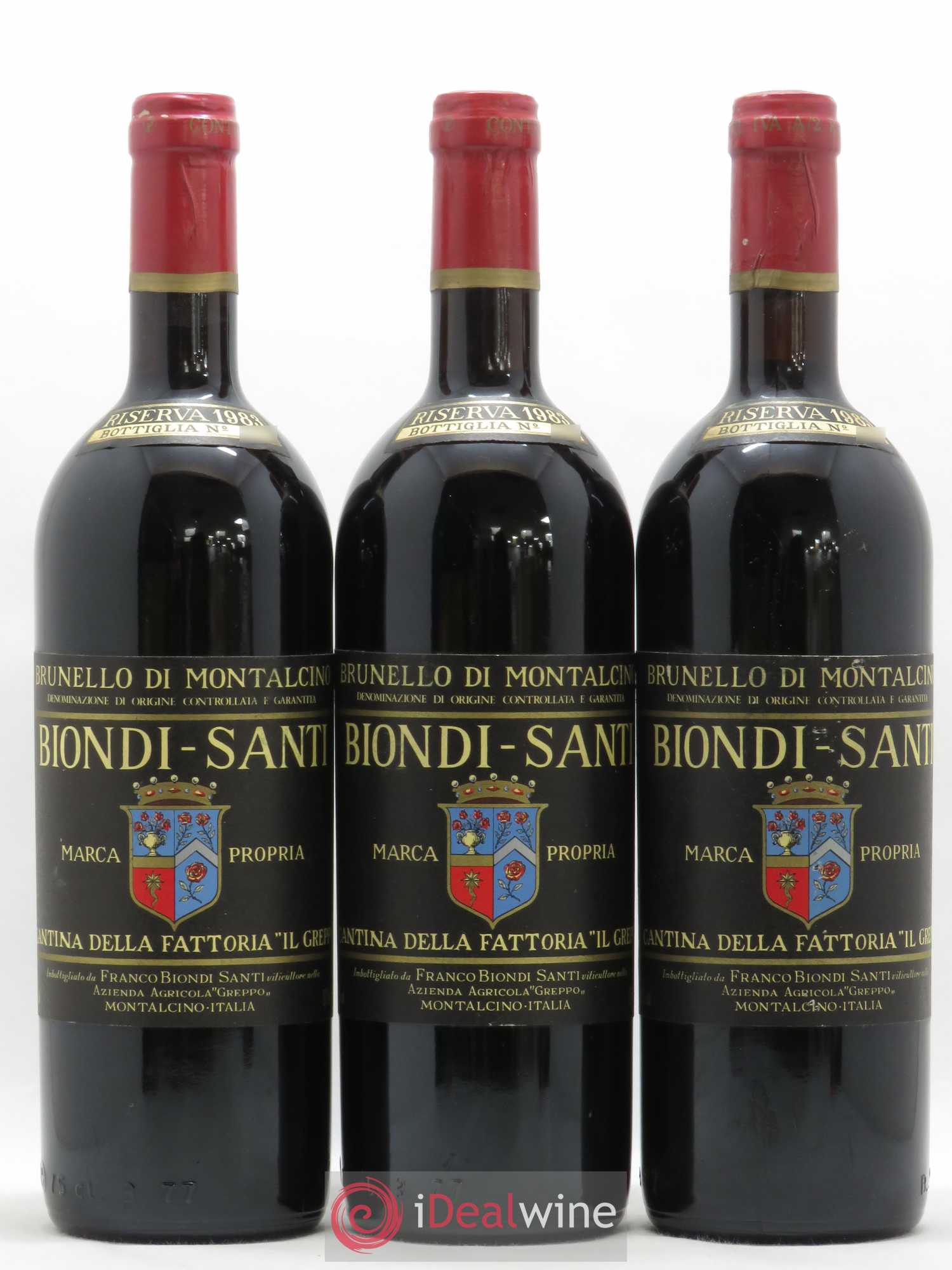 Brunello di Montalcino Riserva Tenuta Greppo Biondi-Santi 1983 - Lot de 3 bouteilles - 0