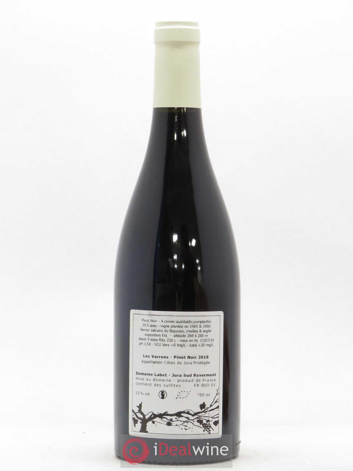 Côtes du Jura Pinot Noir Les Varrons Sélection Massale Romain - Julien - Charline Labet (sans prix de réserve) 2018 - Lot de 1 bouteille - 1
