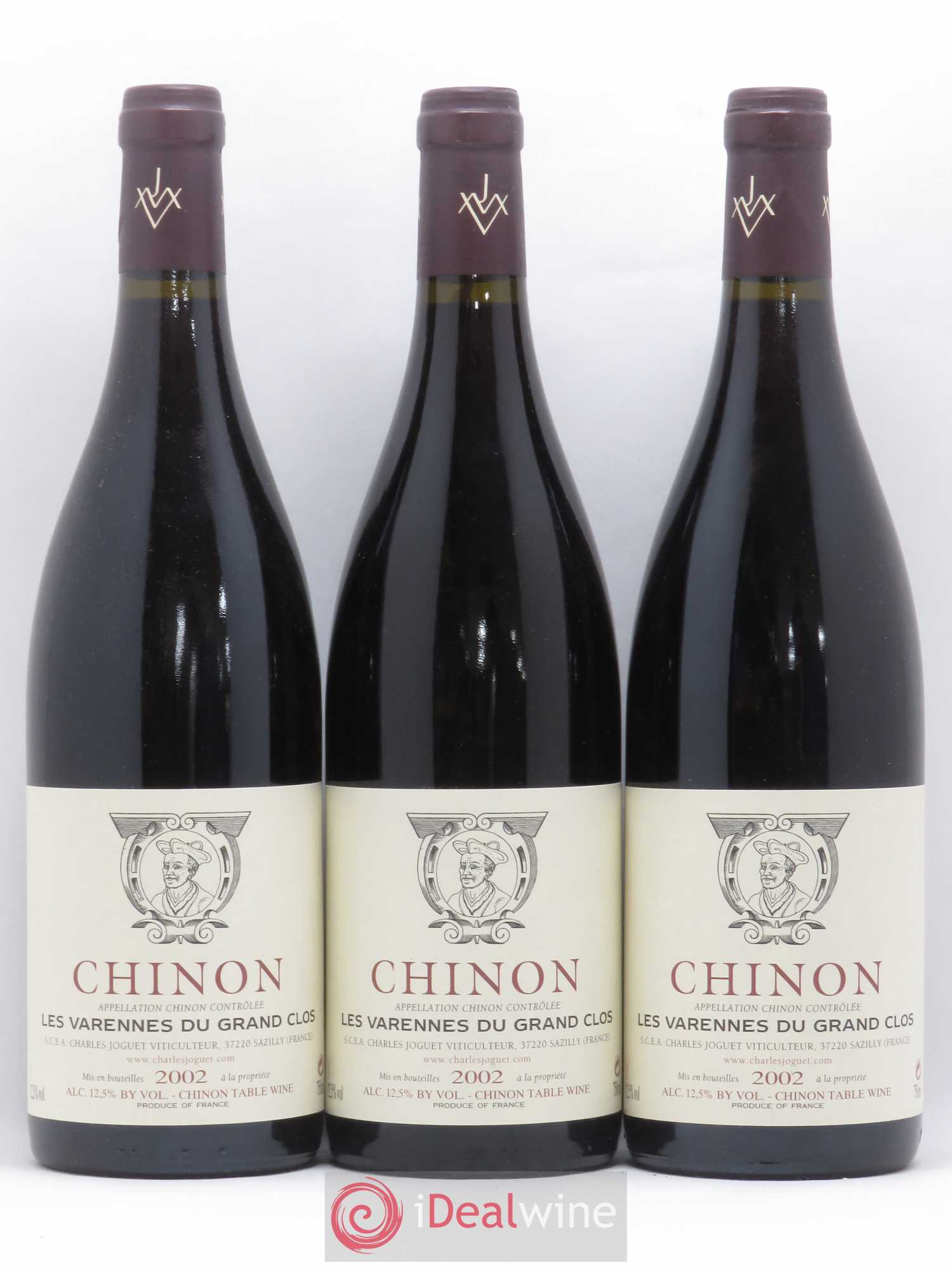 Chinon Les Varennes du Grand Clos Charles Joguet (sans prix de réserve) 2002 - Lot de 3 bouteilles - 0