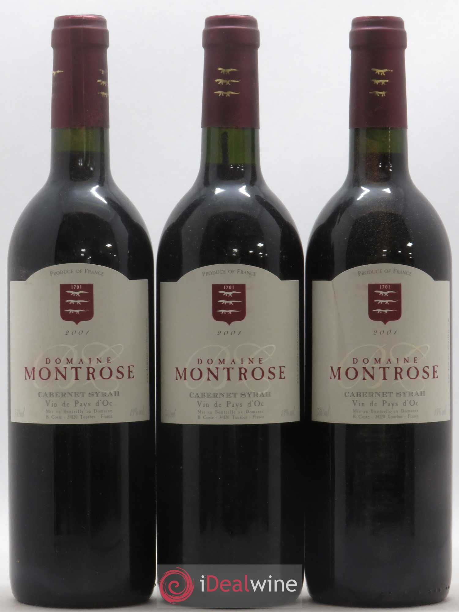 Pays d'Oc Domaine Montrose (sans prix de réserve) 2001 - Posten von 3 Flaschen - 0