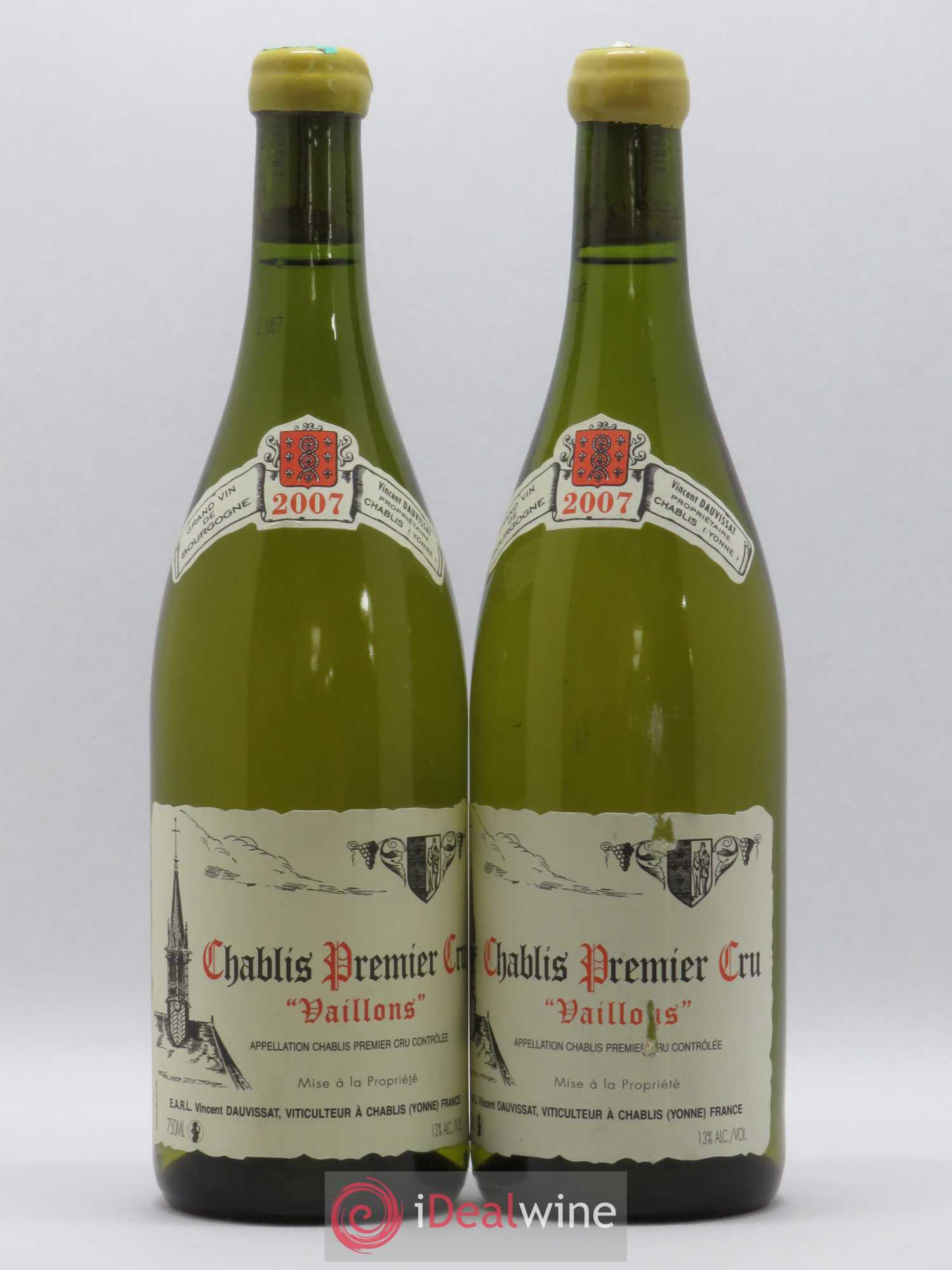 Chablis 1er Cru Vaillons Vincent Dauvissat (Domaine) (senza prezzo di riserva) (senza prezzo di riserva) 2007 - Lotto di 2 bottiglie - 0