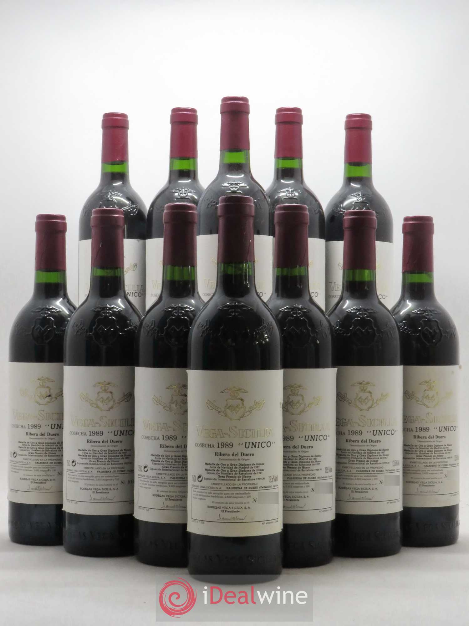 Ribera Del Duero DO Vega Sicilia Unico Famille Alvarez 1989 - Lot de 12 bouteilles - 0