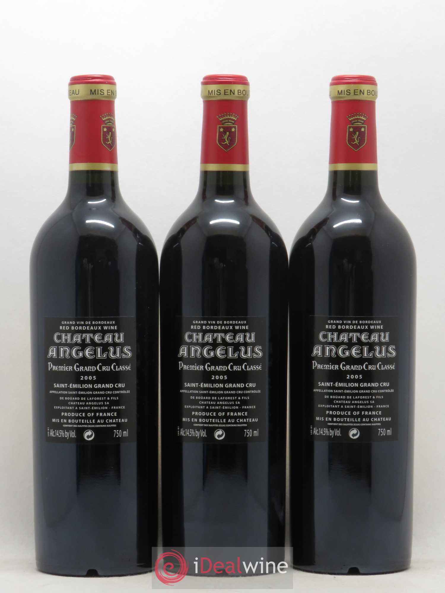 Château Angélus 1er Grand Cru Classé A 2005 - Lot de 3 bouteilles - 1