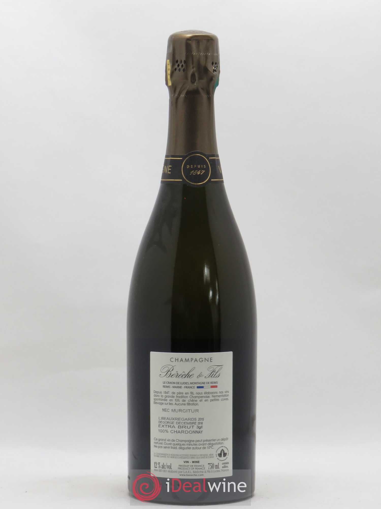 Les Beaux Regards Extra-Brut Bérêche et Fils  (sans prix de réserve) 2015 - Lot de 1 bouteille - 1