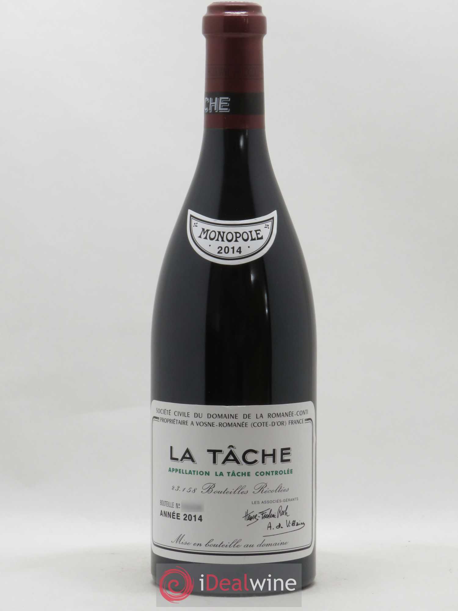 La Tâche Grand Cru Domaine de la Romanée-Conti 2014 - Lot de 1 bouteille - 0