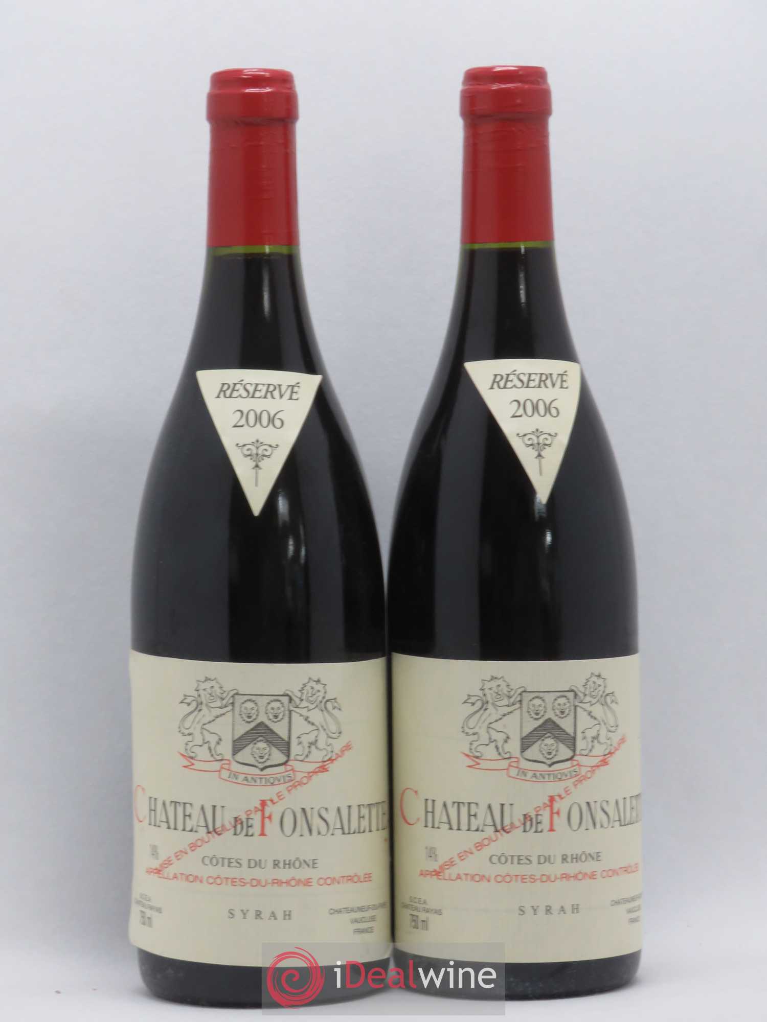 Côtes-du-Rhône Cuvée Syrah Château de Fonsalette (sans prix de réserve) 2006 - Lot de 2 bouteilles - 0