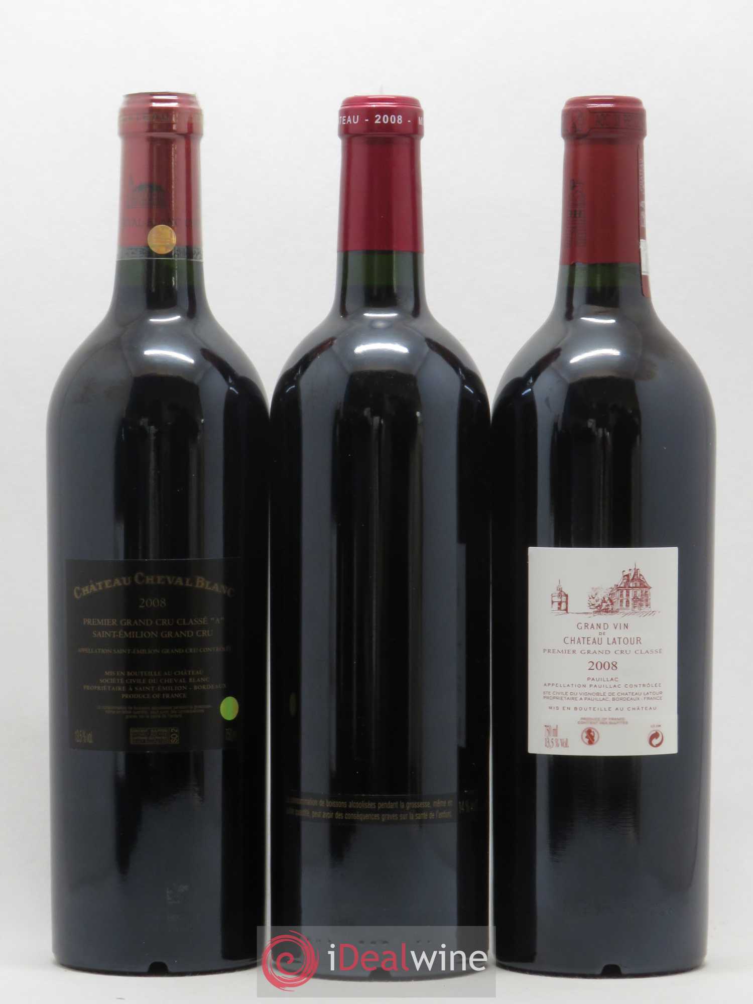 Caisse Primeurs (1 Petrus, 1 Margaux, 1 Mouton-Rothschild, 1 Haut-Brion, 1 Latour, 1 Cheval Blanc) 2008 - Posten von 1 Flasche - 4