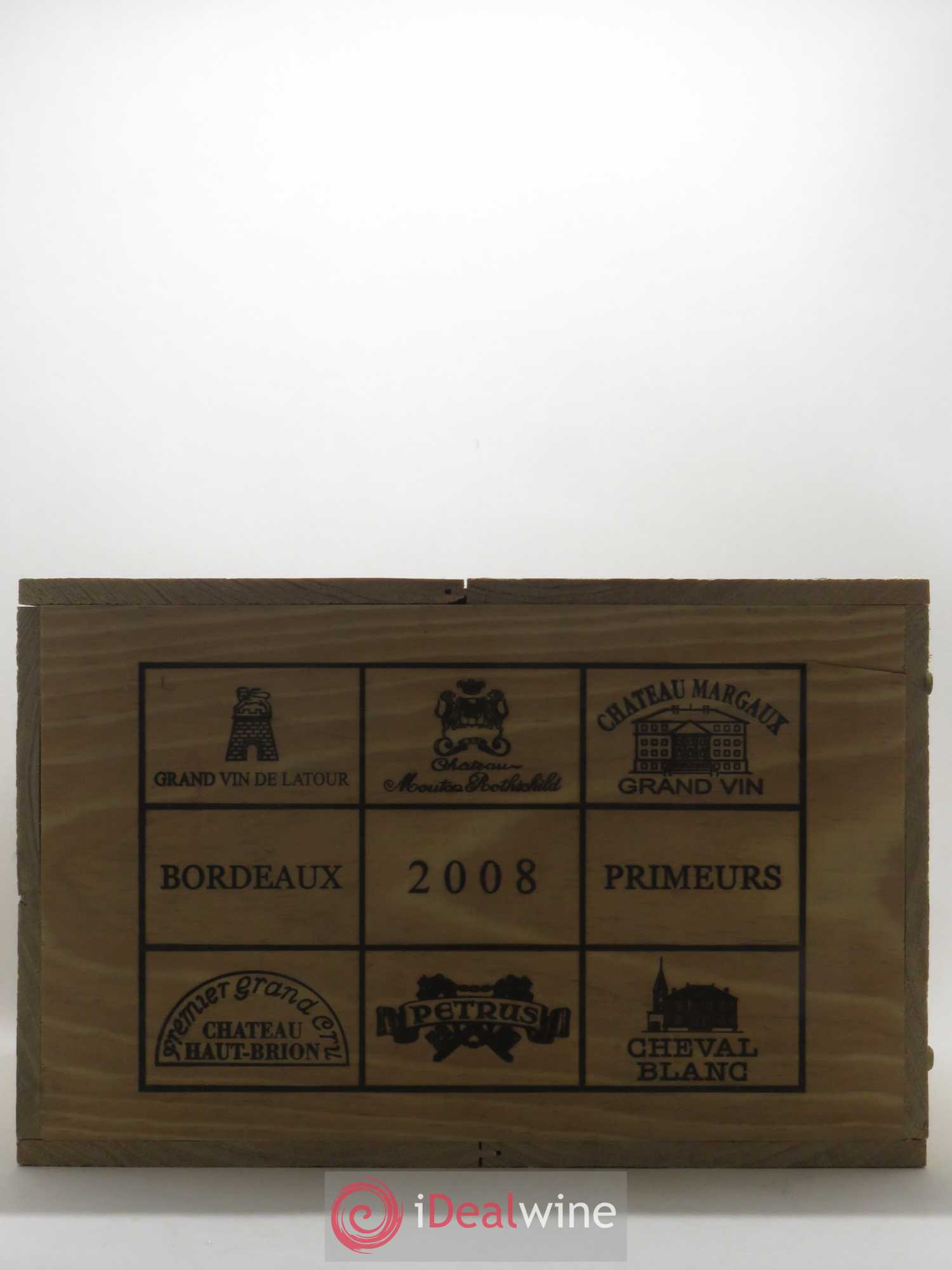 Caisse Primeurs (1 Petrus, 1 Margaux, 1 Mouton-Rothschild, 1 Haut-Brion, 1 Latour, 1 Cheval Blanc) 2008 - Posten von 1 Flasche - 6