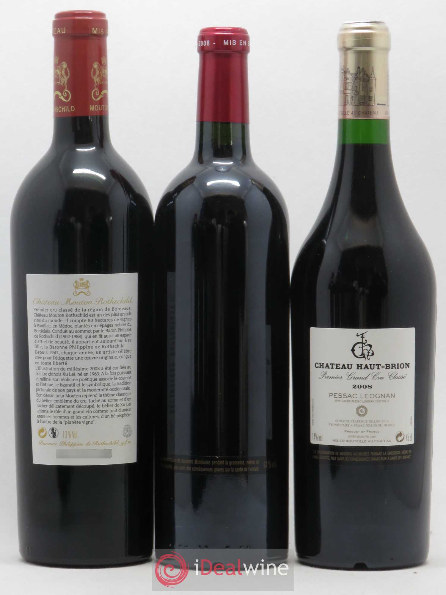 Caisse Primeurs (1 Petrus, 1 Margaux, 1 Mouton-Rothschild, 1 Haut-Brion, 1 Latour, 1 Cheval Blanc) 2008 - Posten von 1 Flasche - 4