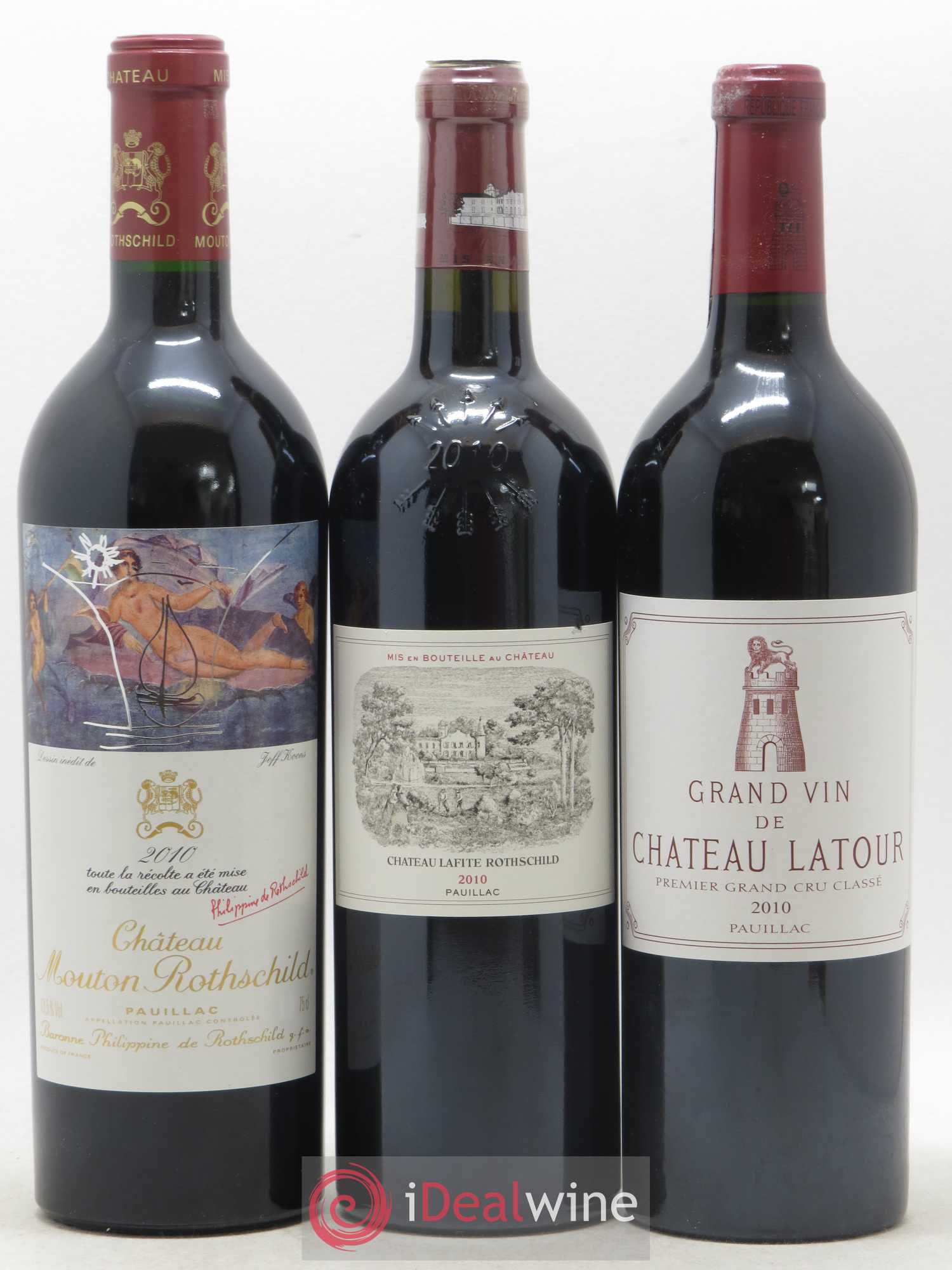 Caisse Collection Duclot 1 Lafite Rothschild - 1 Latour - 1 Mouton Rothschild - 1 Margaux - 1 Haut Brion - 1 La Mission Haut Brion - 1 Cheval Blanc - 1 Petrus - 1 Yquem 2010 - Posten von 9 Flaschen - 1