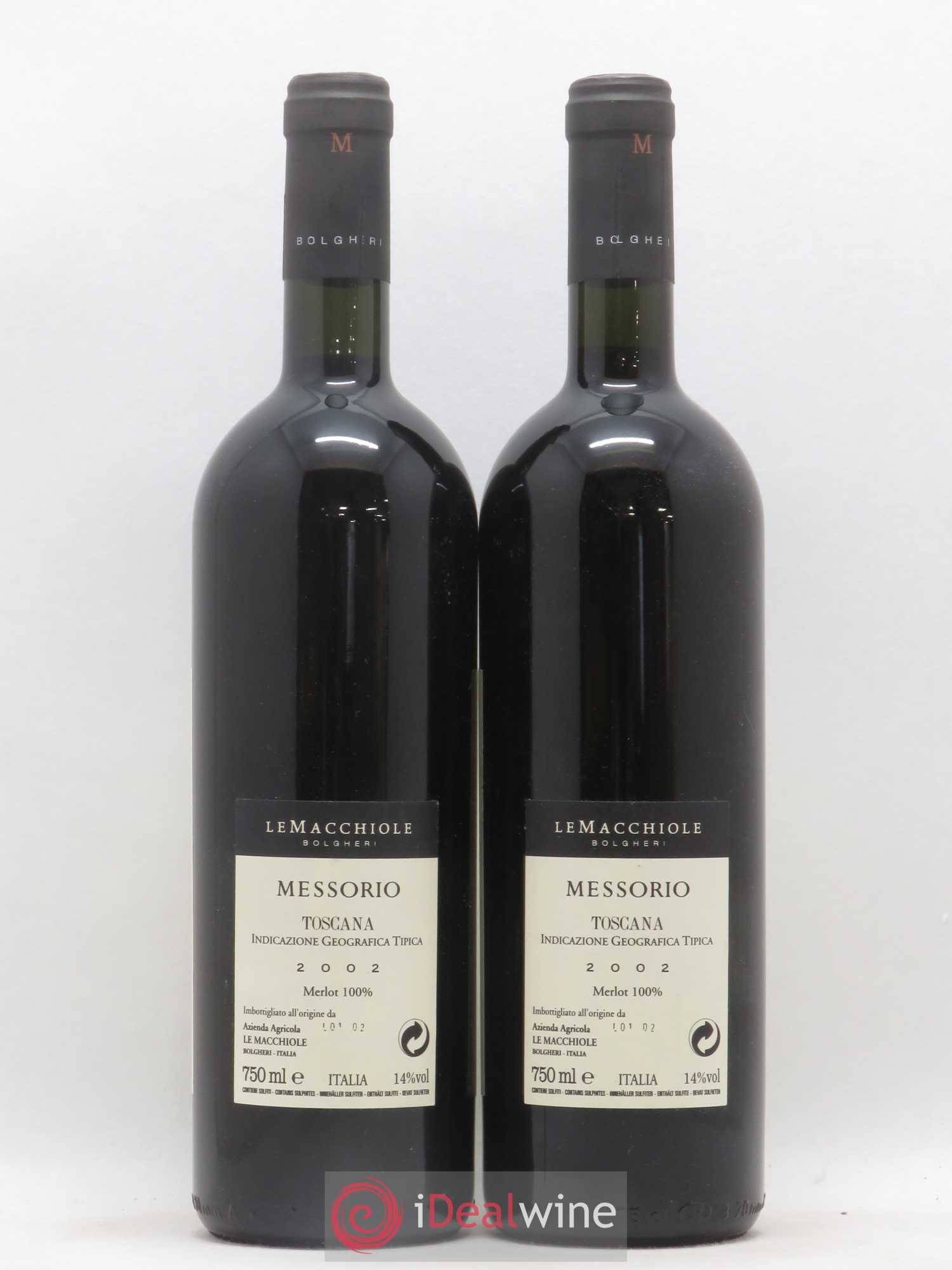 Toscana IGT Le Macchiole Messorio (sans prix de réserve) 2002 - Lot de 2 bouteilles - 1