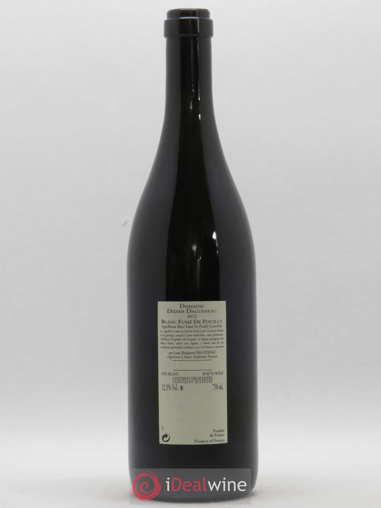 Pouilly-Fumé Blanc Fumé de Pouilly Dagueneau (Domaine Didier - Louis-Benjamin)  (sans prix de réserve) 2012 - Lot de 1 bouteille - 1