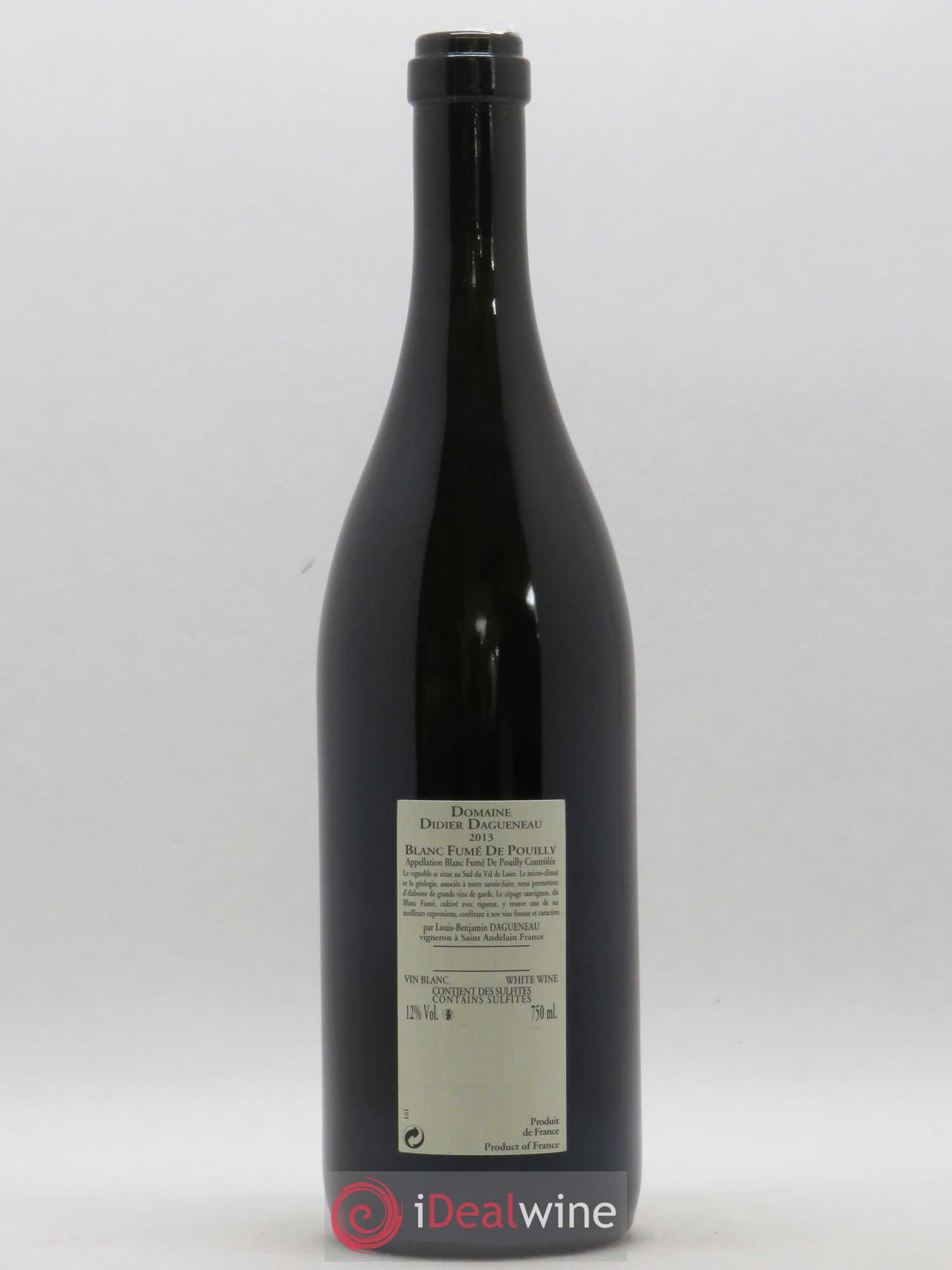 Pouilly-Fumé Blanc Fumé de Pouilly Dagueneau (Domaine Didier - Louis-Benjamin) (sans prix de réserve) 2013 - Lot de 1 bouteille - 1