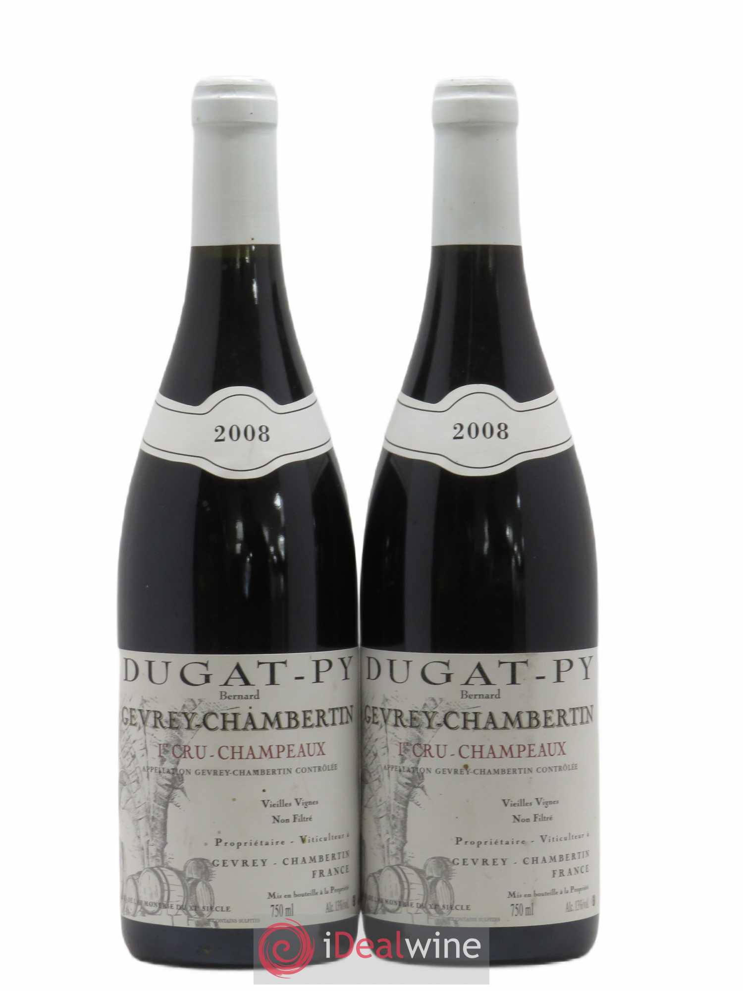 Gevrey-Chambertin 1er Cru Champeaux Dugat-Py Vieilles Vignes (sans prix de réserve) 2008 - Posten von 2 Flaschen - 0