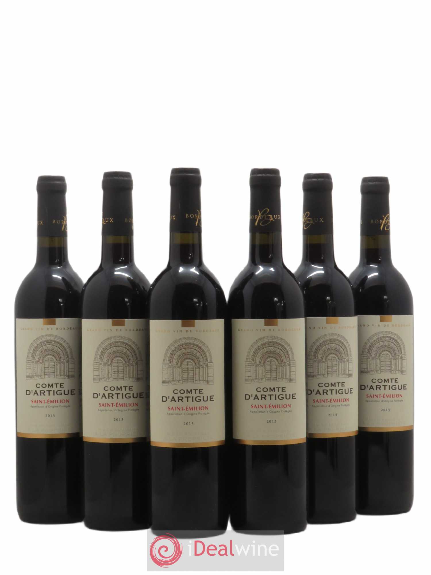 Saint-Émilion Comte d'Artigue (sans prix de réserve) 2013 - Posten von 6 Flaschen - 0