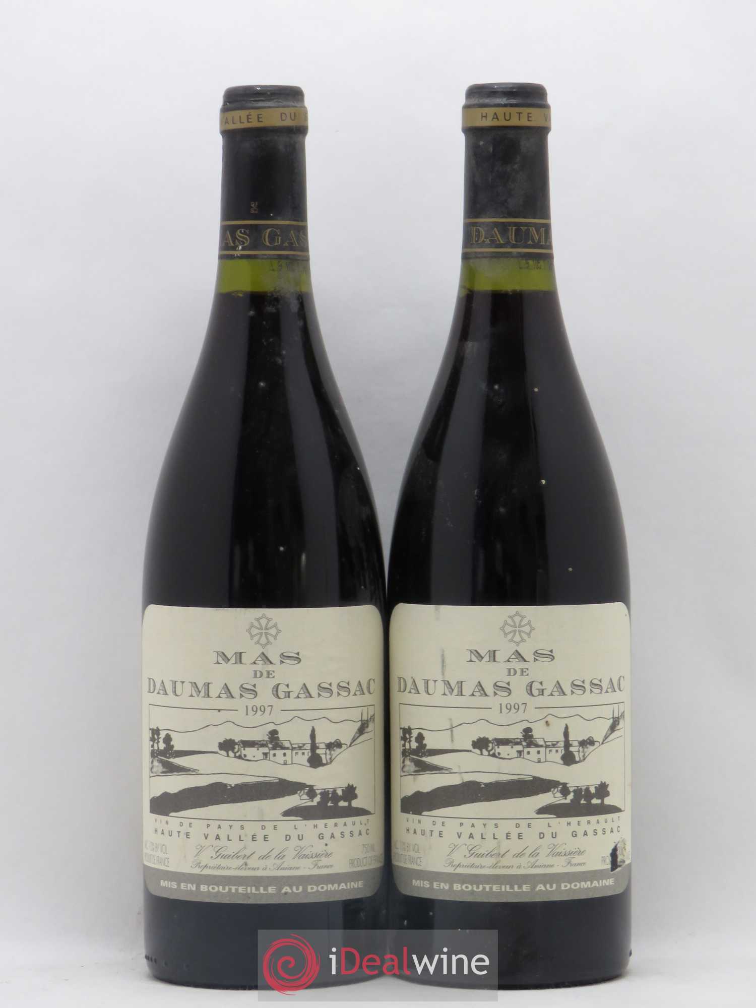 Saint-Guilhem-le-Désert - Cité d'Aniane Mas Daumas Gassac Famille Guibert de La Vaissière (sans prix de réserve) 1997 - Lot de 2 bouteilles - 0