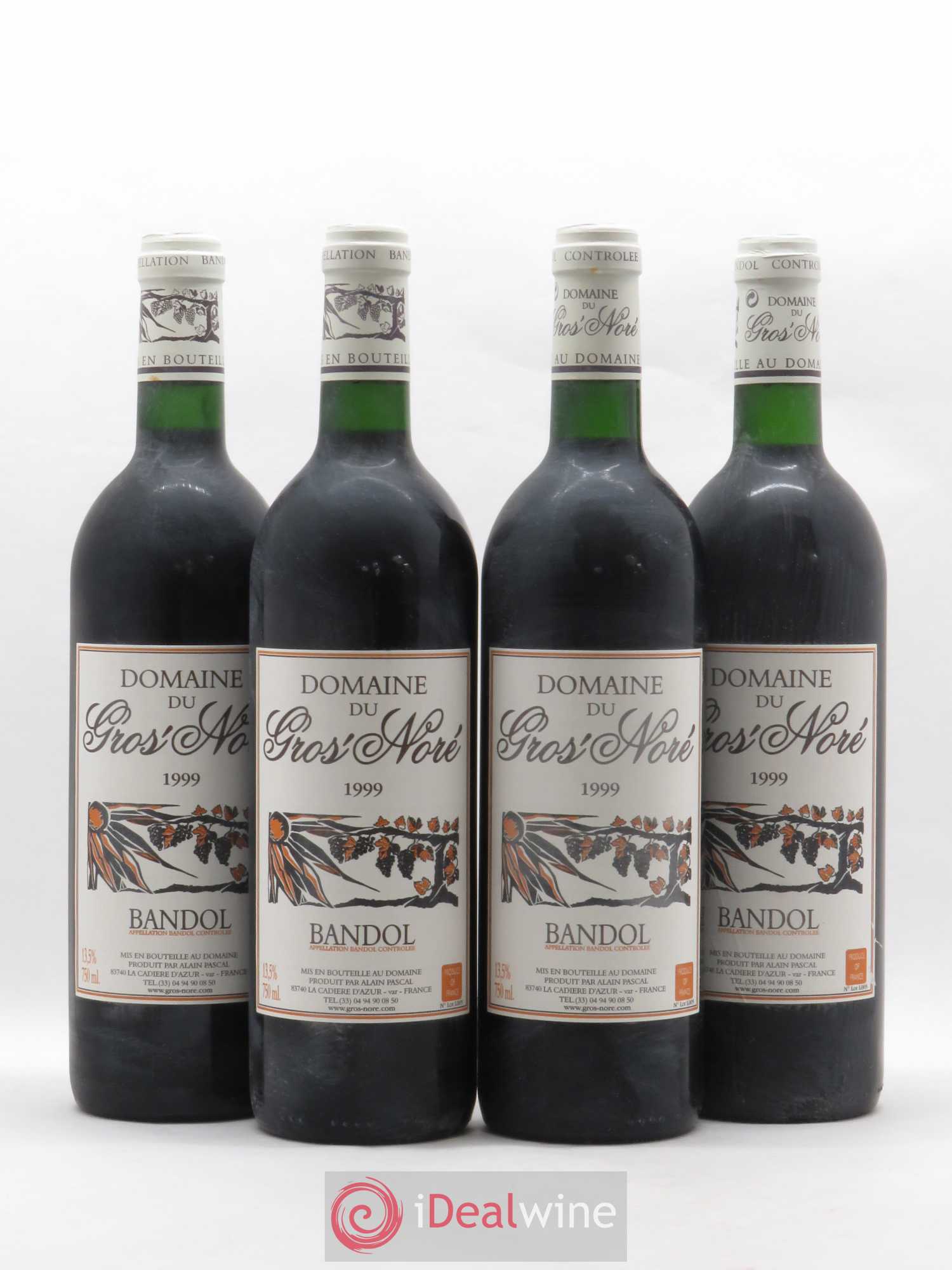 Bandol Gros Noré (Domaine du) Alain Pascal (sans prix de réserve) (sans prix de réserve) 1999 - Lot de 4 bouteilles - 0