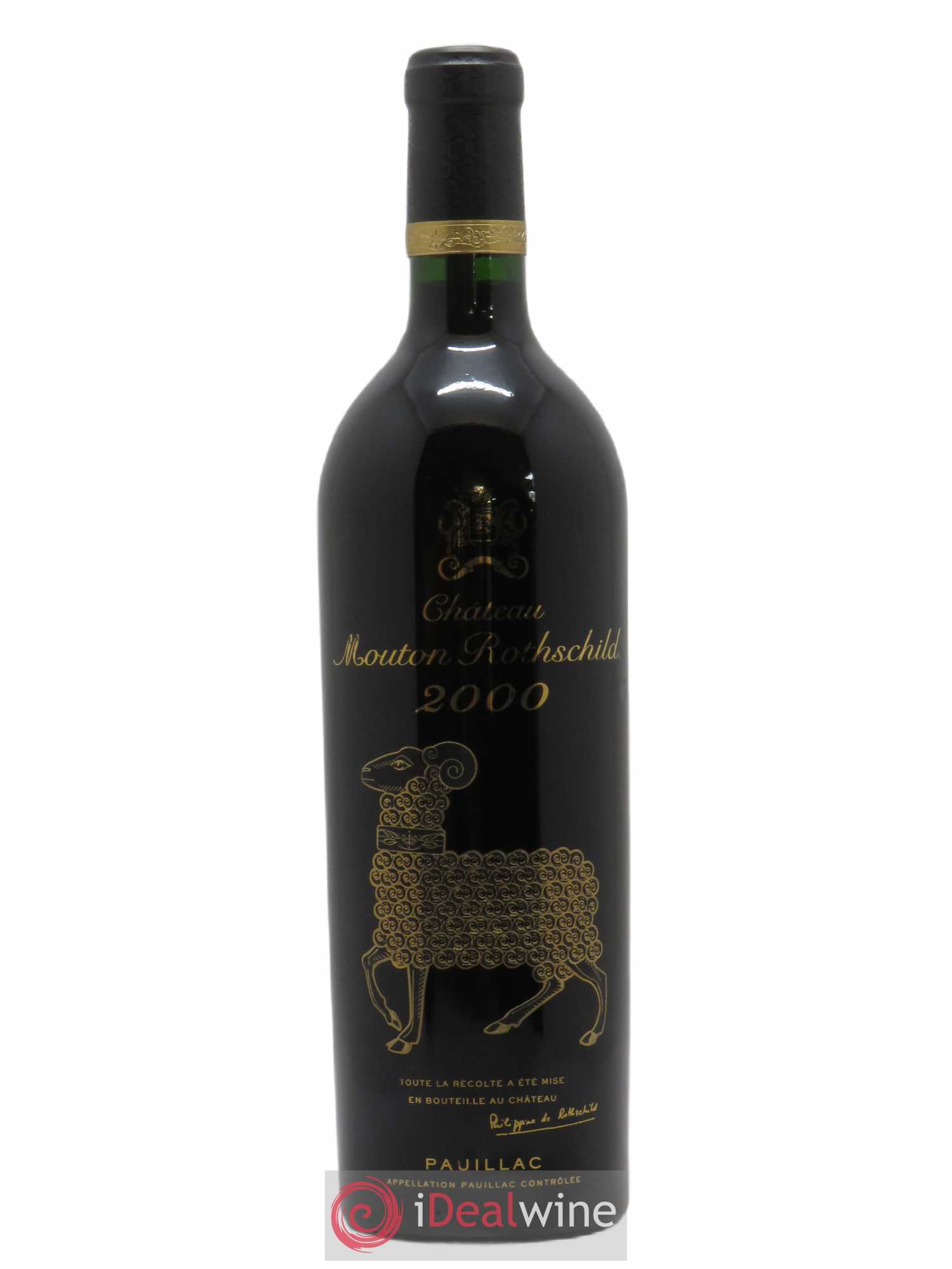 Château Mouton Rothschild 1er Grand Cru Classé 2000 - Lot de 1 bouteille - 0