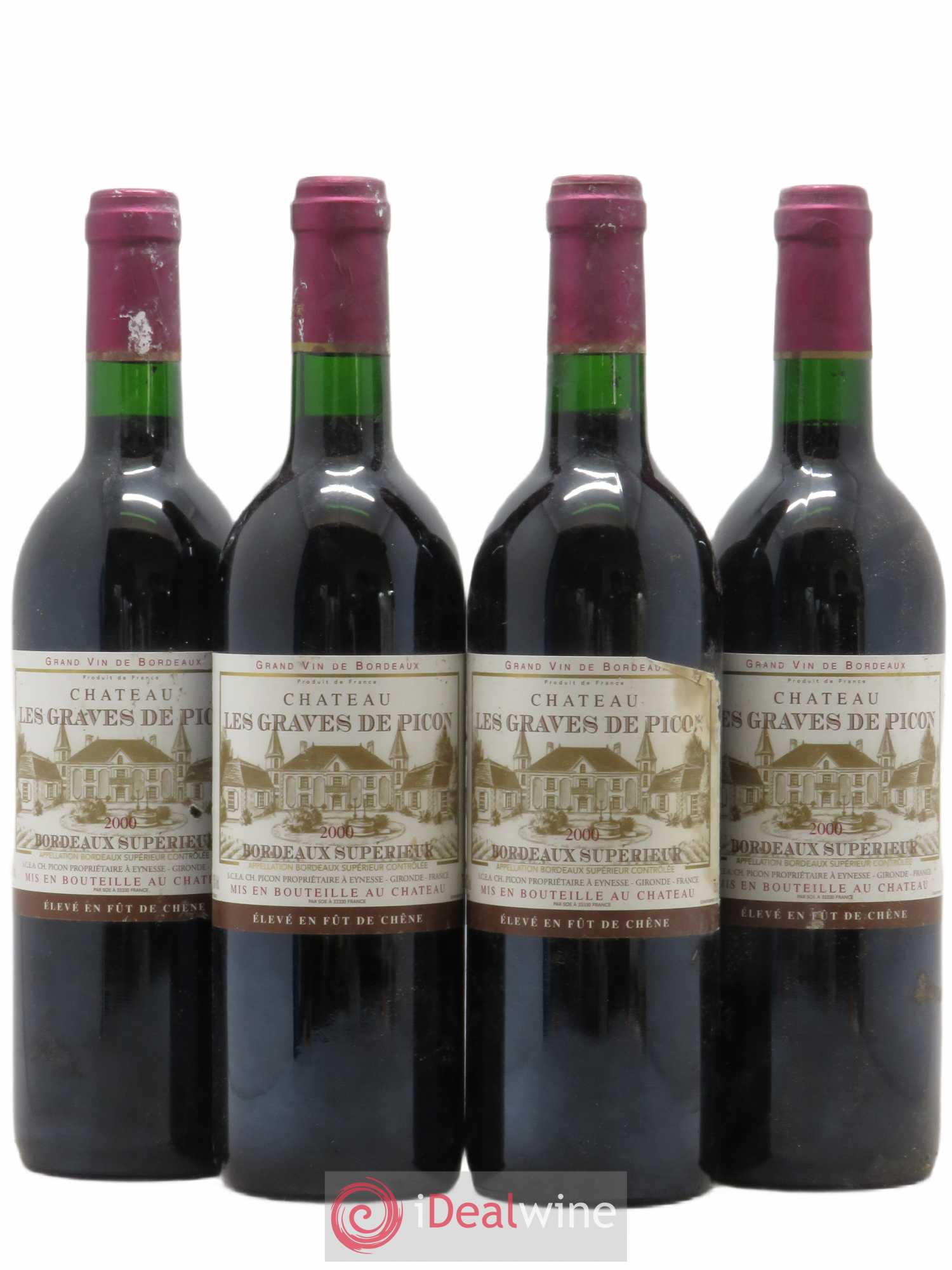Bordeaux Supérieur Château Les Graves de Picon (sans prix de réserve) 2000 - Posten von 4 Flaschen - 0