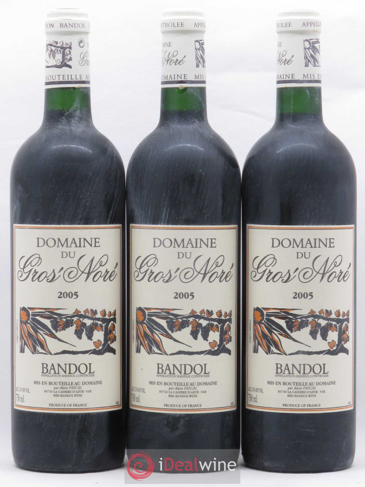 Bandol Gros Noré (Domaine du) Alain Pascal (sans prix de réserve) (sans prix de réserve) 2005 - Lot de 3 bouteilles - 0