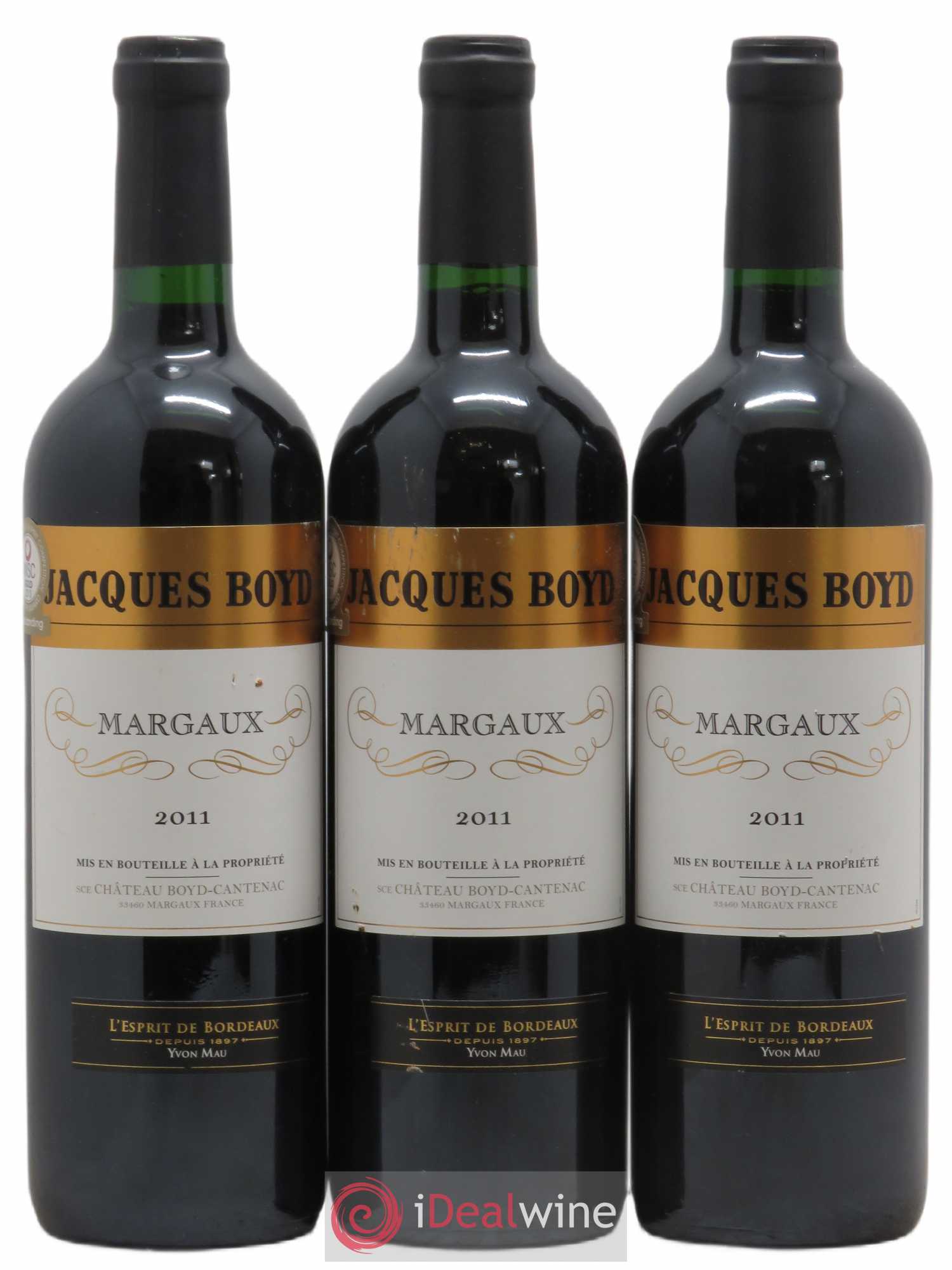 Bordeaux Margaux Château Jacques Boyd (sans prix de réserve) 2011 - Posten von 3 Flaschen - 0