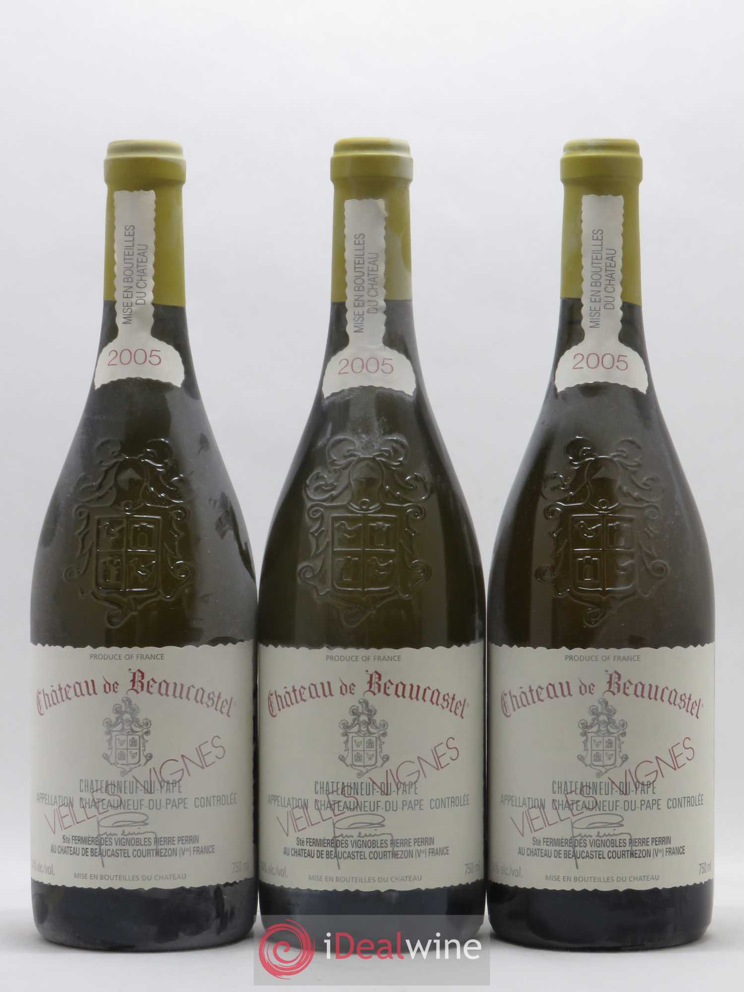 Châteauneuf-du-Pape Château de Beaucastel Vieilles vignes Roussanne Famille Perrin (sans prix de réserve) 2005 - Lot de 3 bouteilles - 0