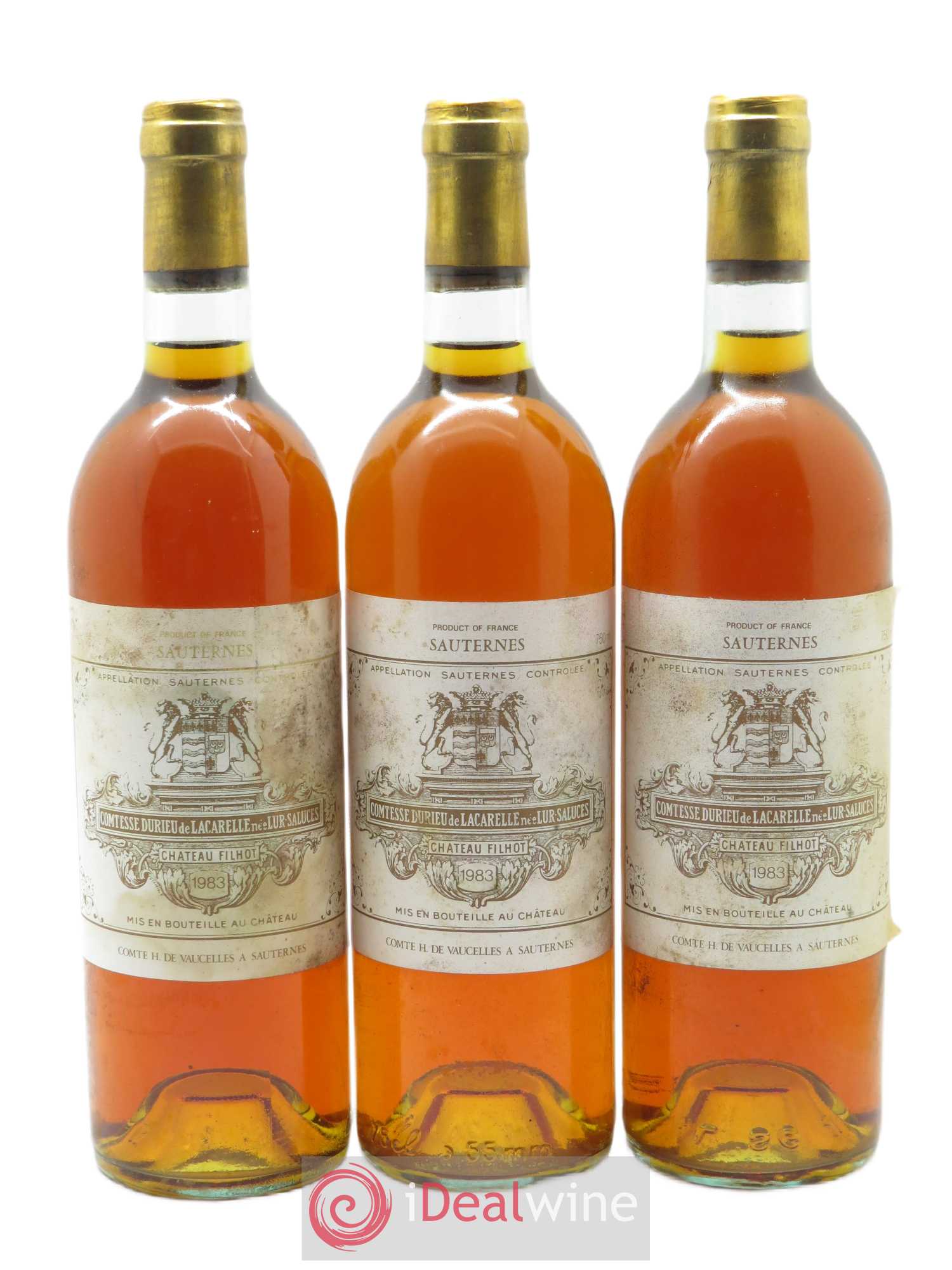 Château Filhot 2ème Grand Cru Classé (senza prezzo di riserva) 1983 - Lotto di 3 bottiglie - 0