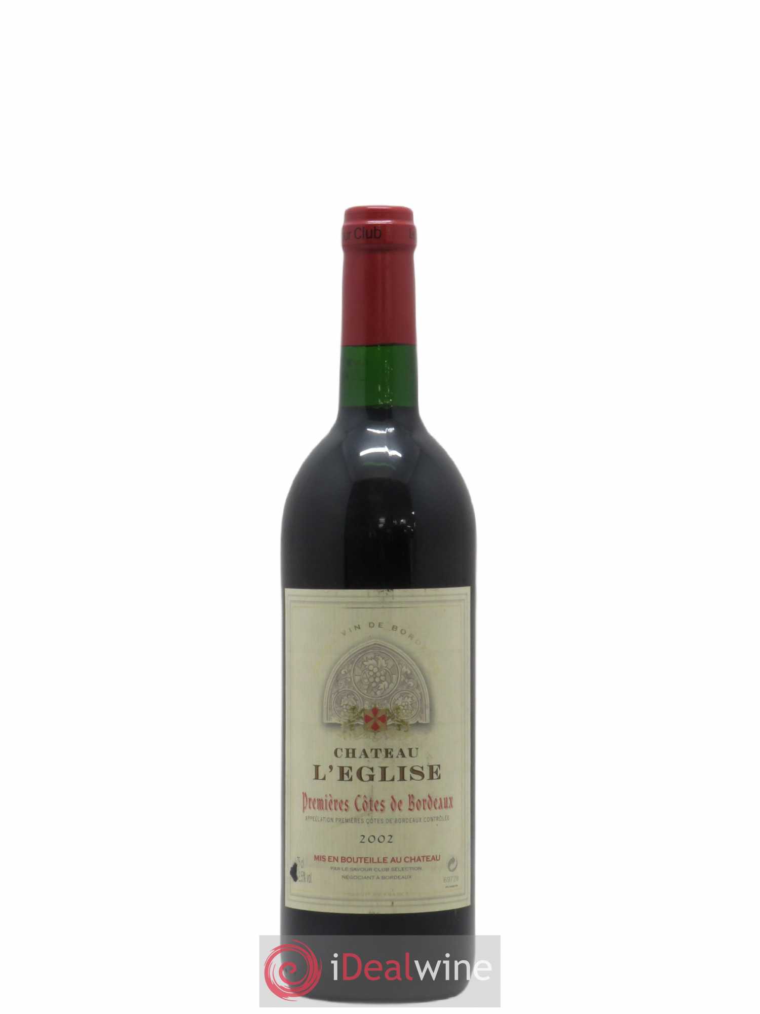 Premières Côtes de Bordeaux Château l'église (sans prix de réserve) 2002 - Posten von 1 Flasche - 0