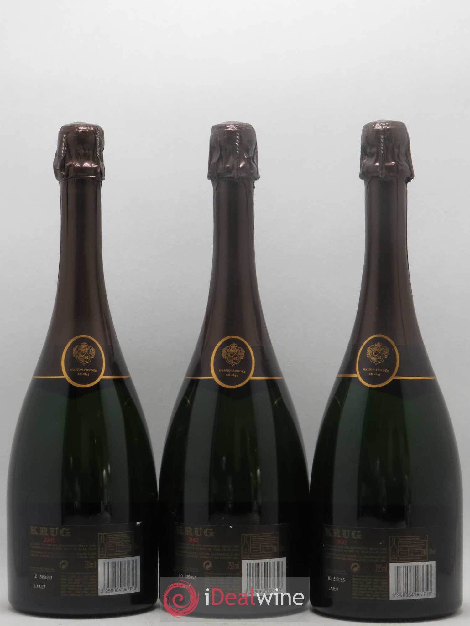 Vintage Krug 2002 - Lot de 3 bouteilles - 1