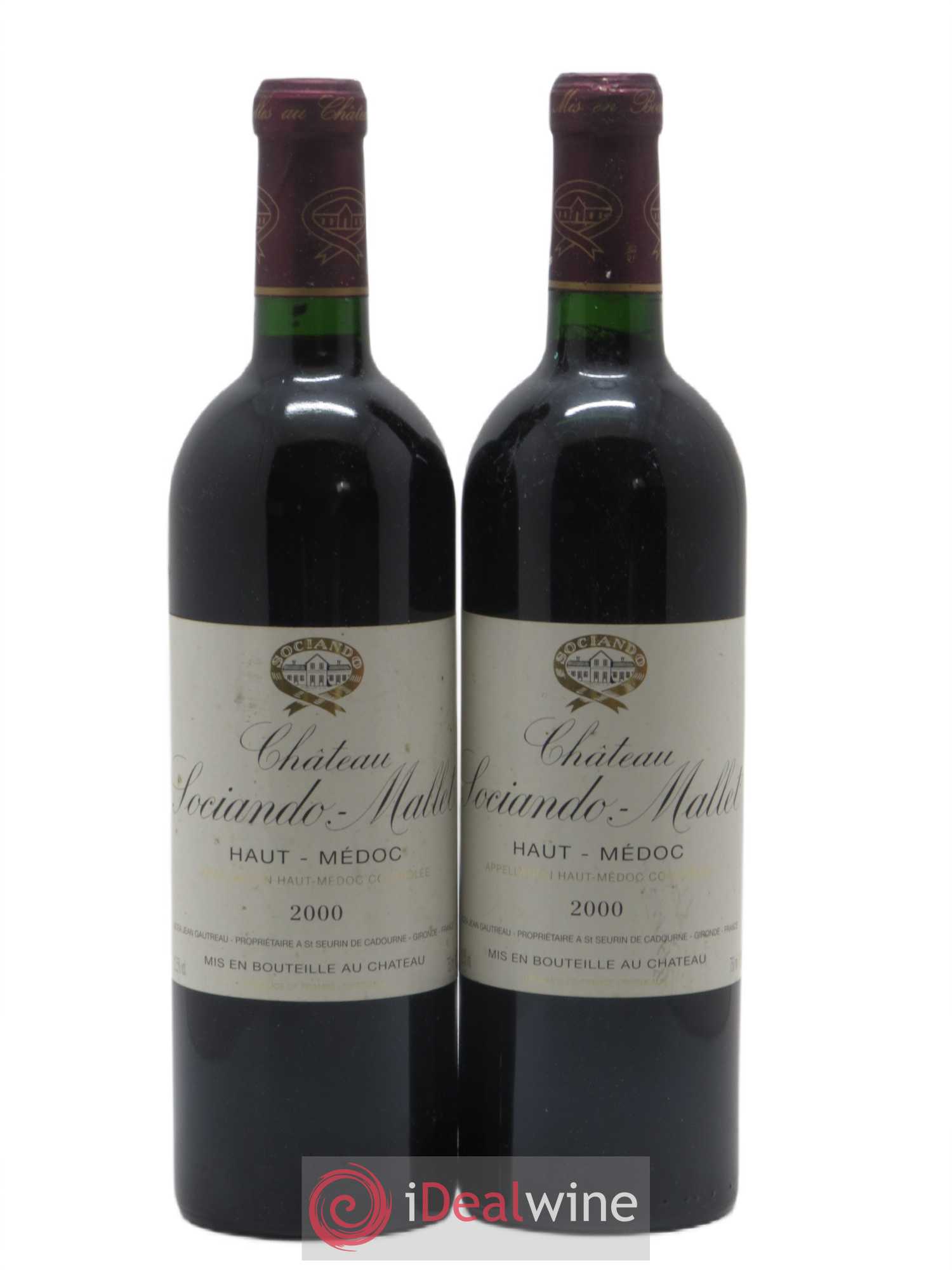 Château Sociando Mallet (sans prix de réserve) 2000 - Lot de 2 bouteilles - 0